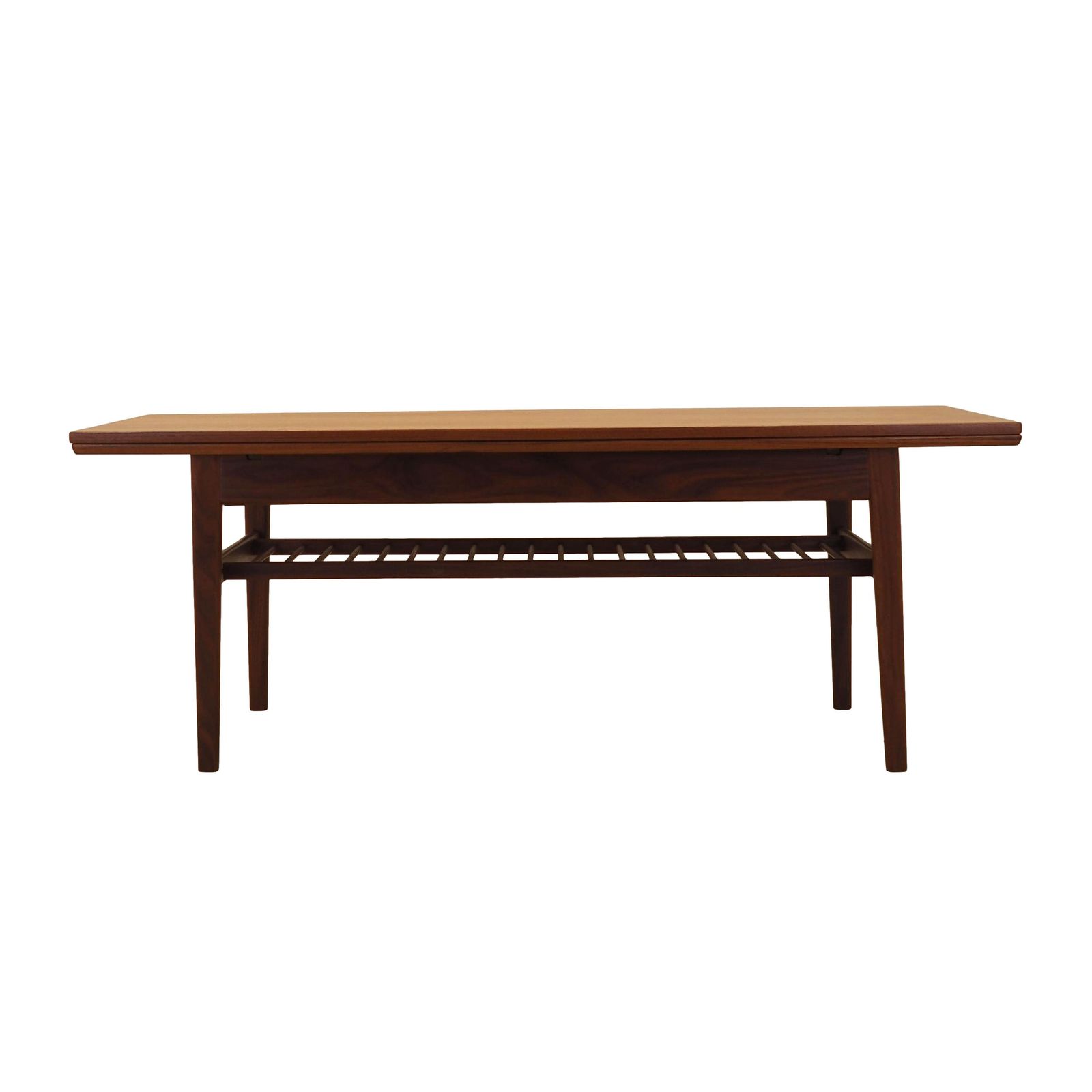 Danish Teak Coffee Table With Slatted Shelf, 1960s