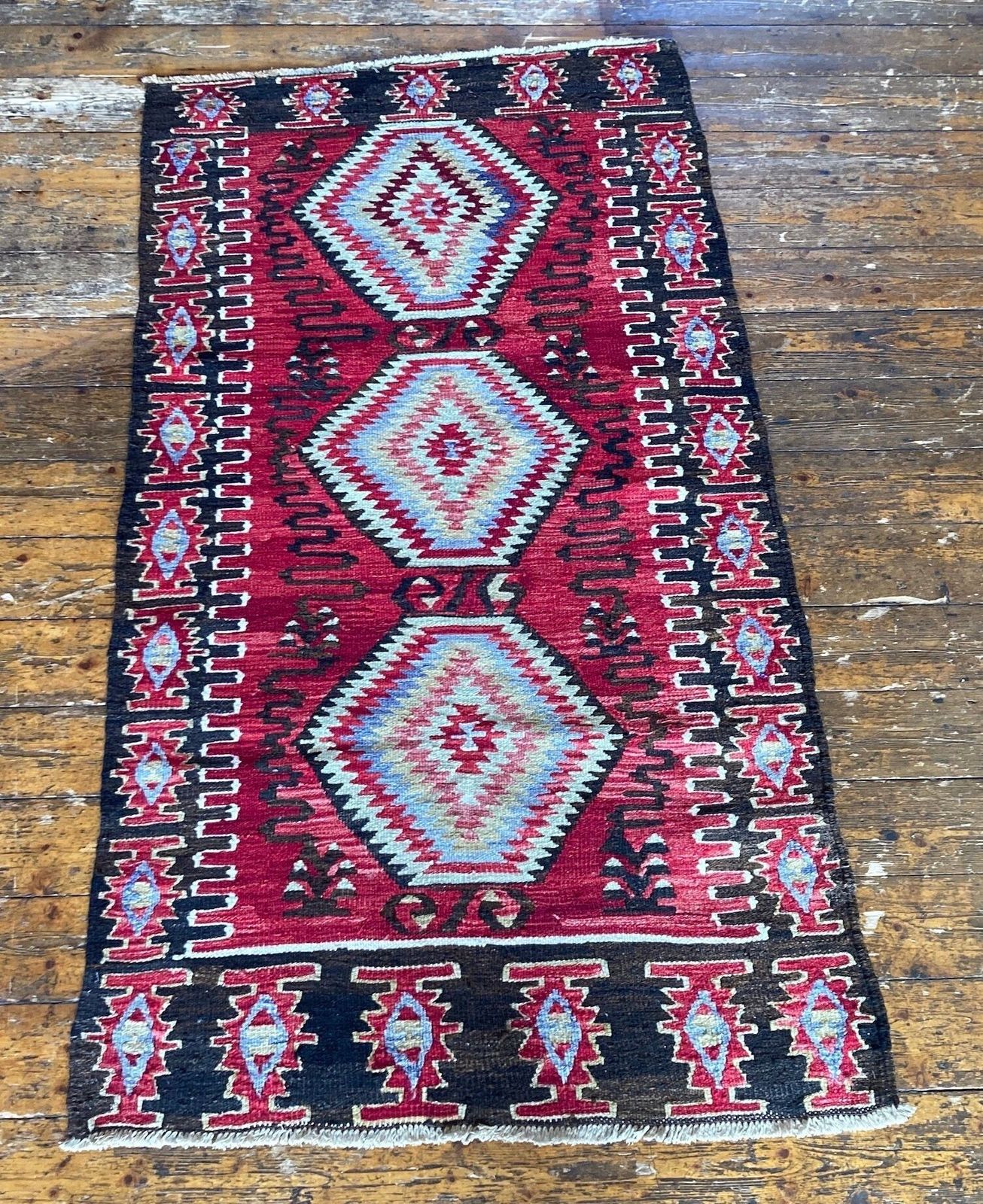 Vintage Anatolische Kilim 1,78m x 0,95m photo Textiel
