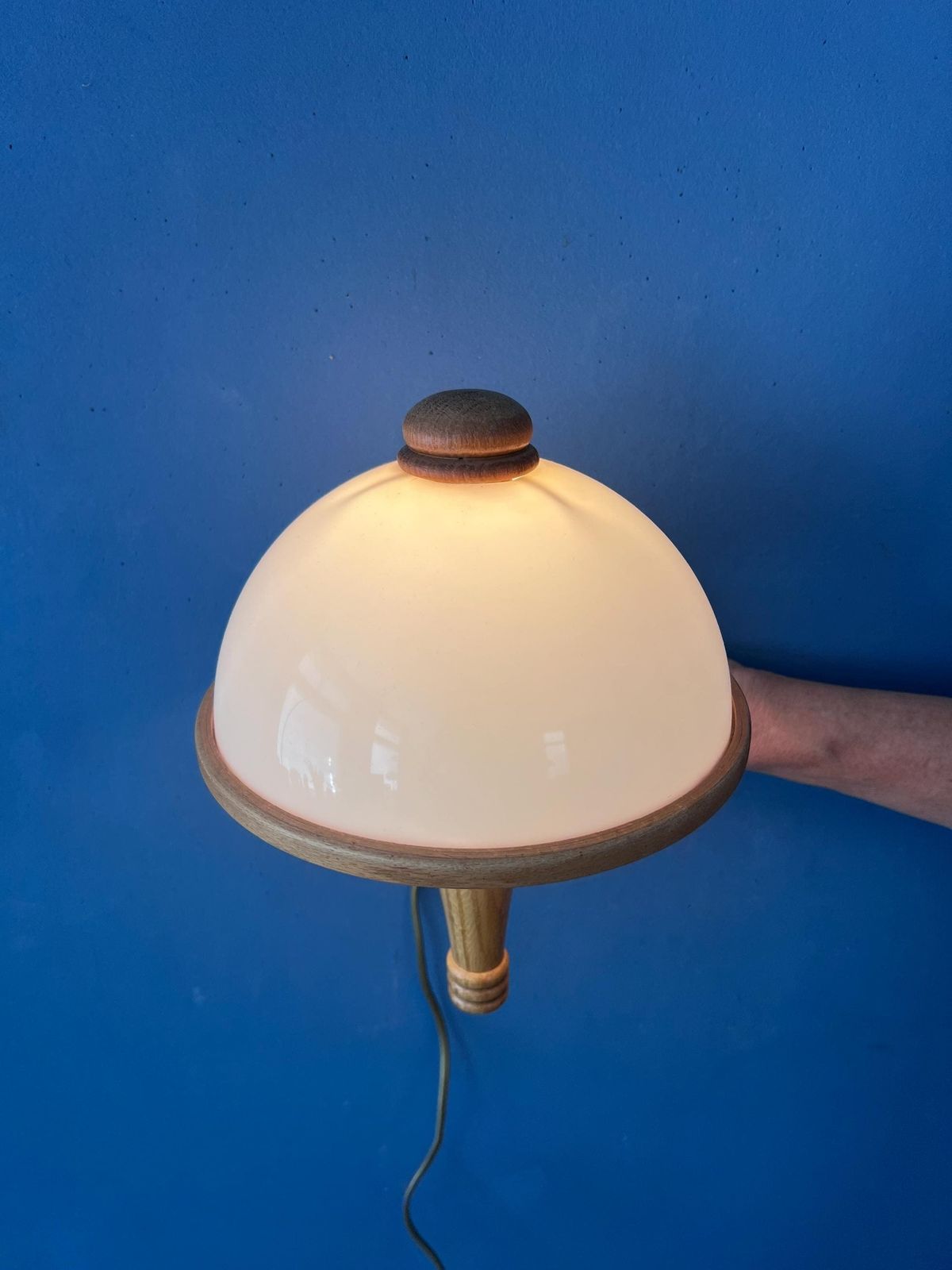 Vintage Steinhauer Wandlamp Mid-Century Verstelbare Houten Arm Plexiglas Lamp photo vintage