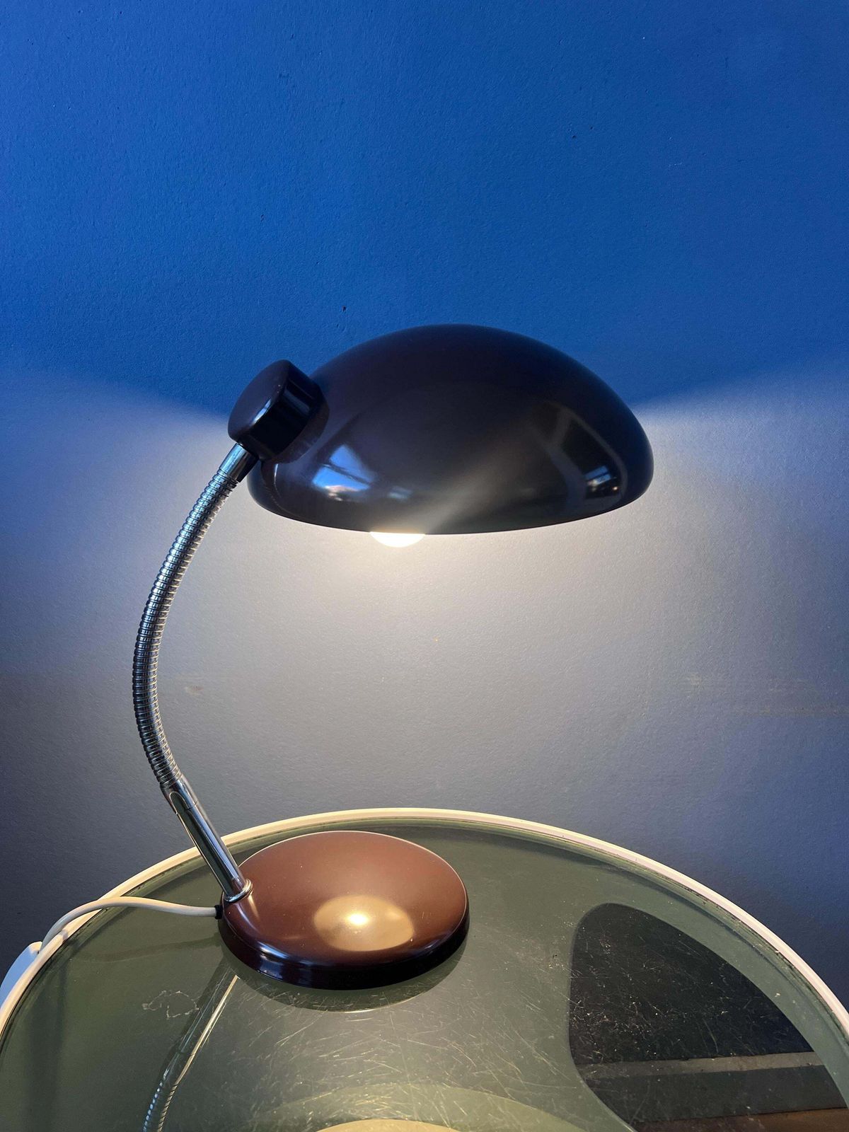Vintage Massive Mid Century Brown Desk Lamp photo furniture