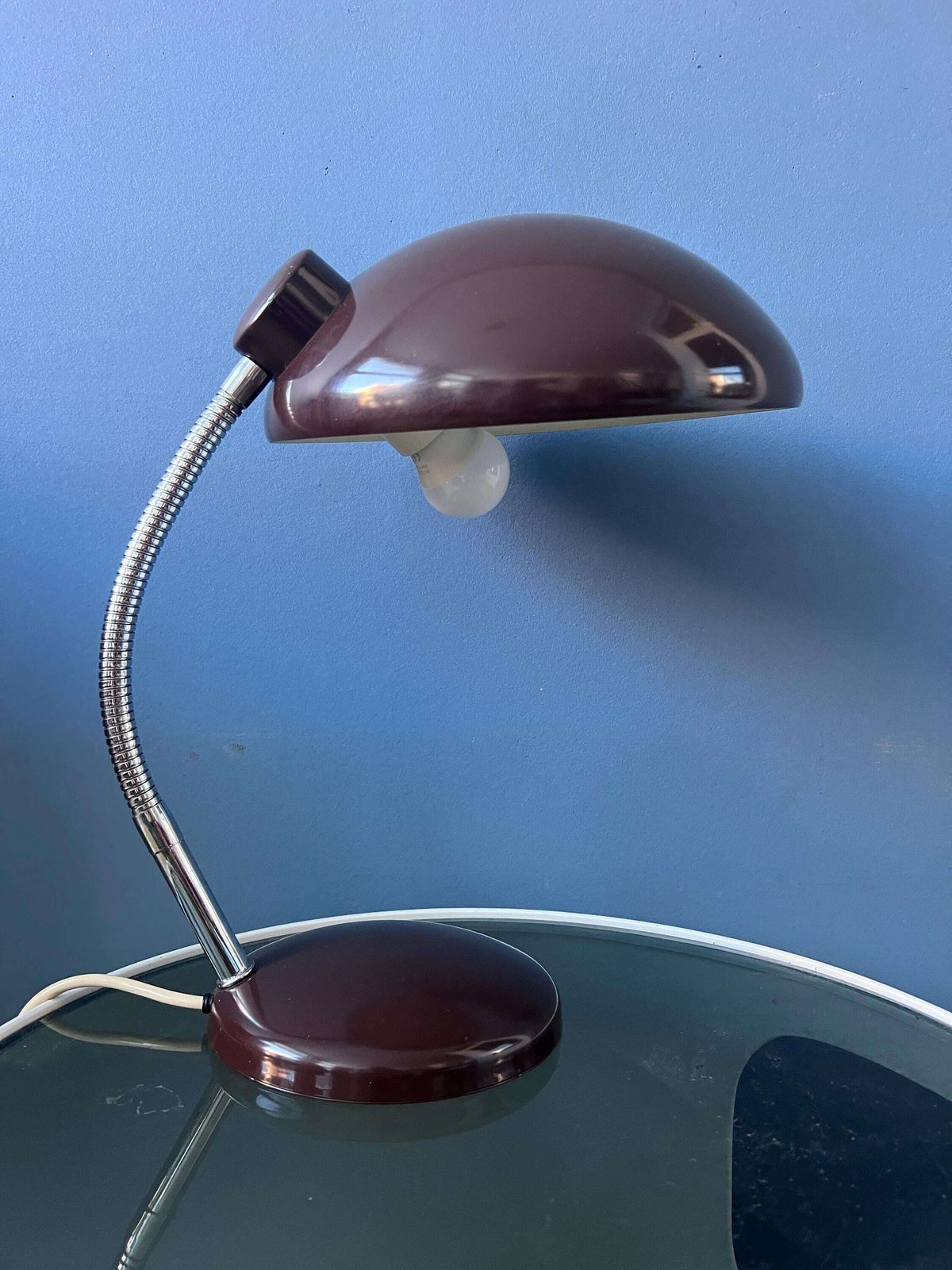 Vintage Massive mid-century bruine bureaulamp photo buy