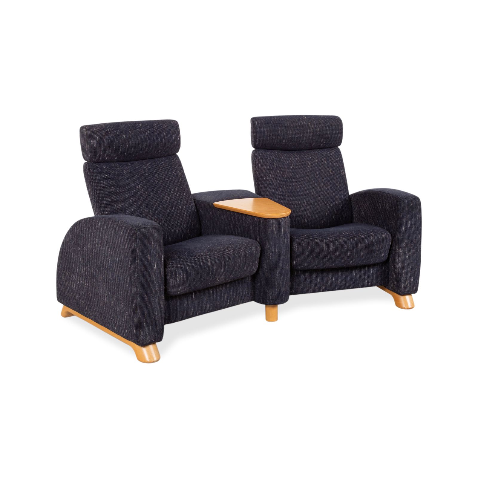 Canapé Stressless Arion en tissu bleu foncé, 2 places, fonction manuelle photo for sale