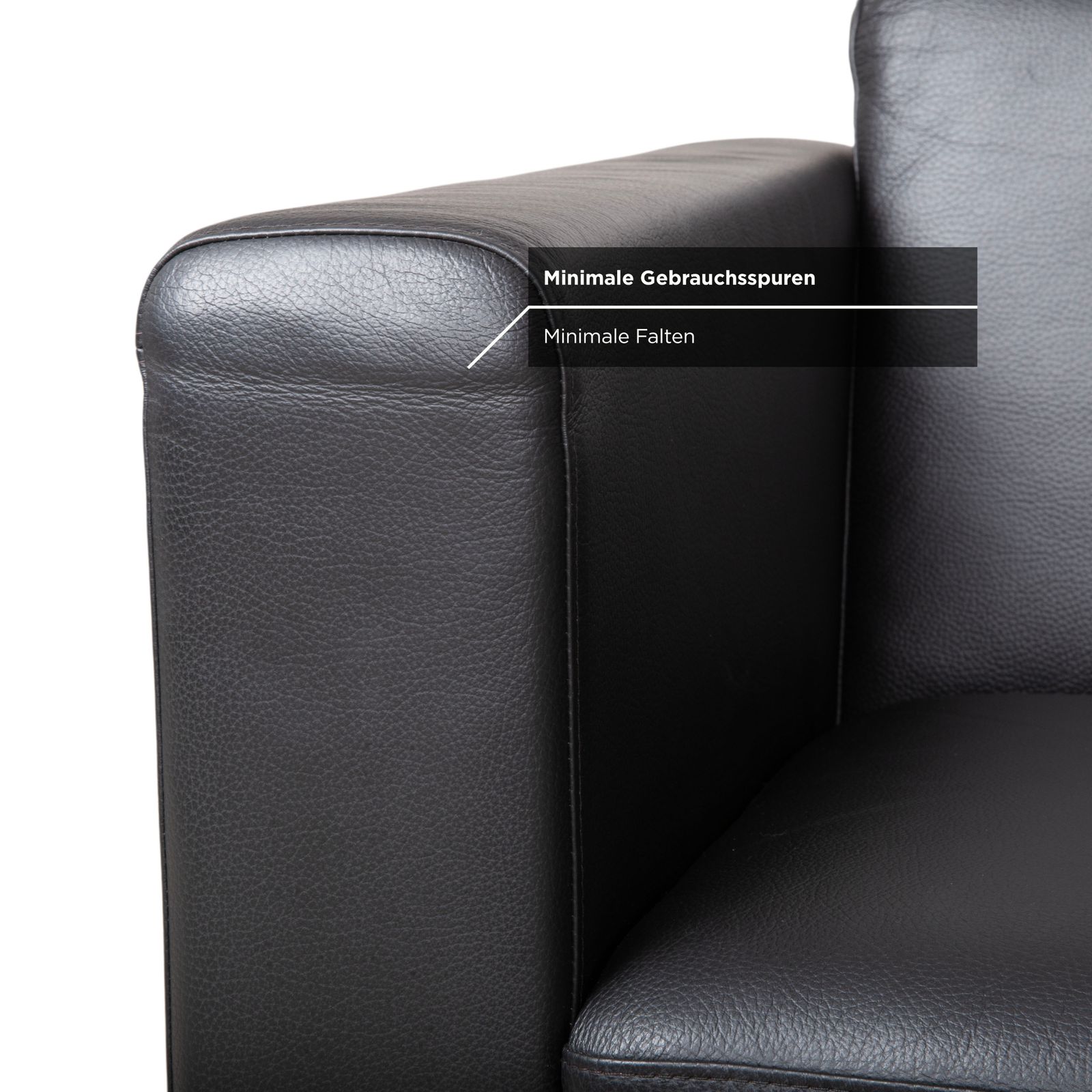 Fauteuil Brühl Serge en cuir, chrome noir, fonction pivotante photo buy
