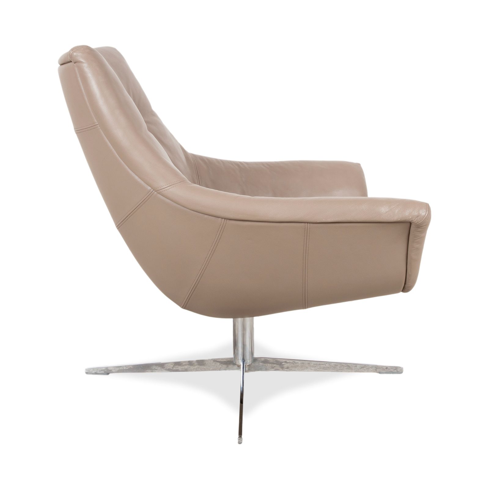 photo for sale Rolf Benz 566 Leather Chrome Armchair Brown Grey