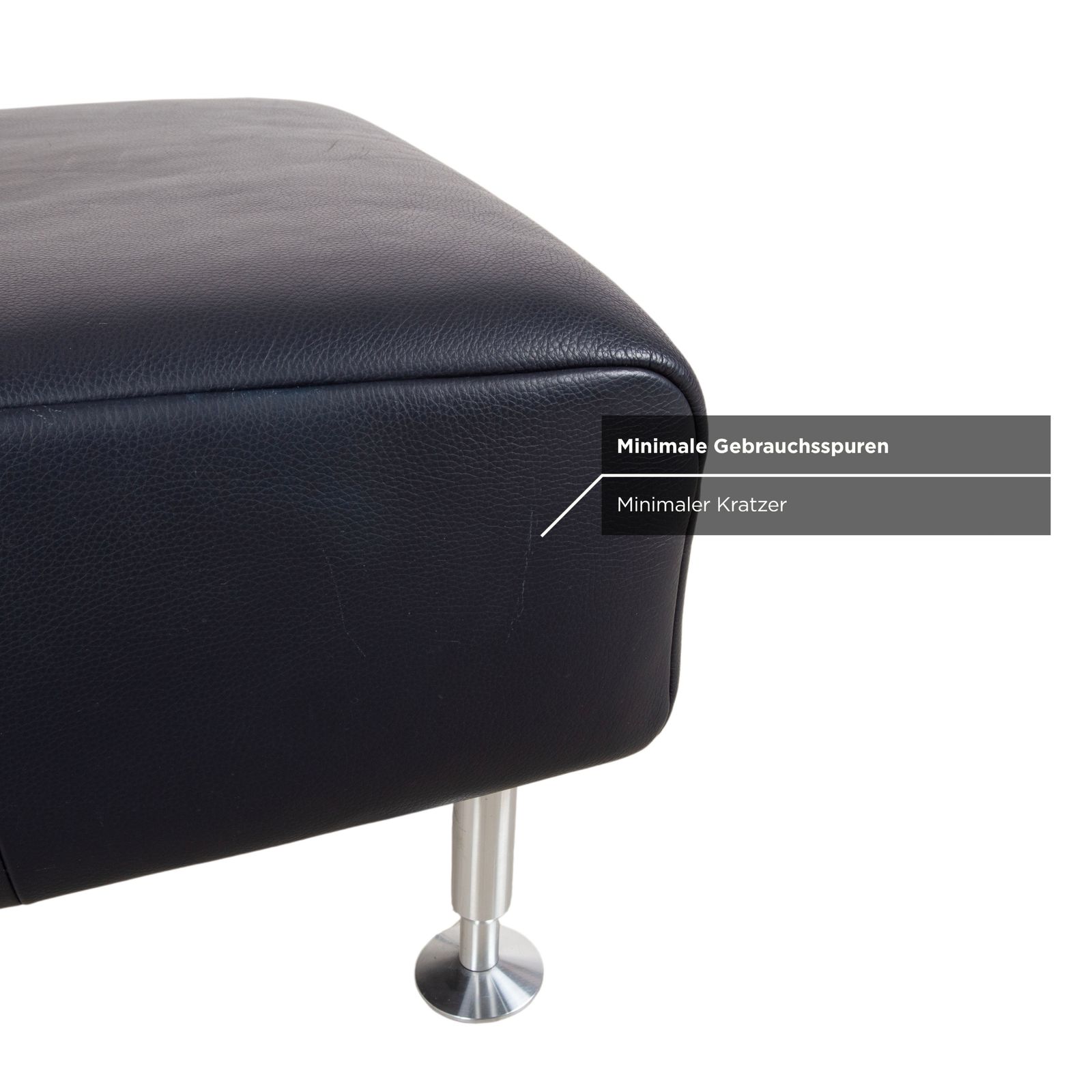 Rolf Benz 250 Leren Hocker Blauw Navy photo vinterior