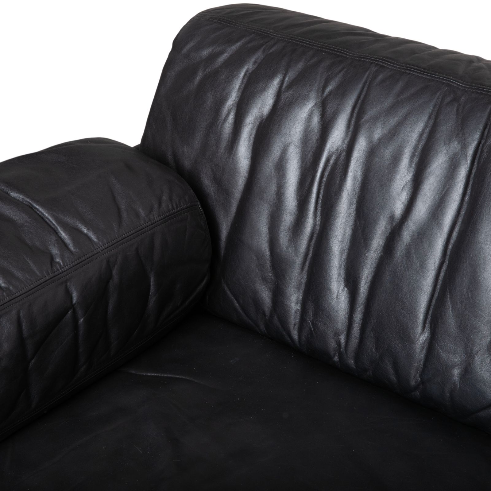 De Sede DS-78 Leather Two Seater Black Sofa Manual Function Sleeping Function photo vinterior