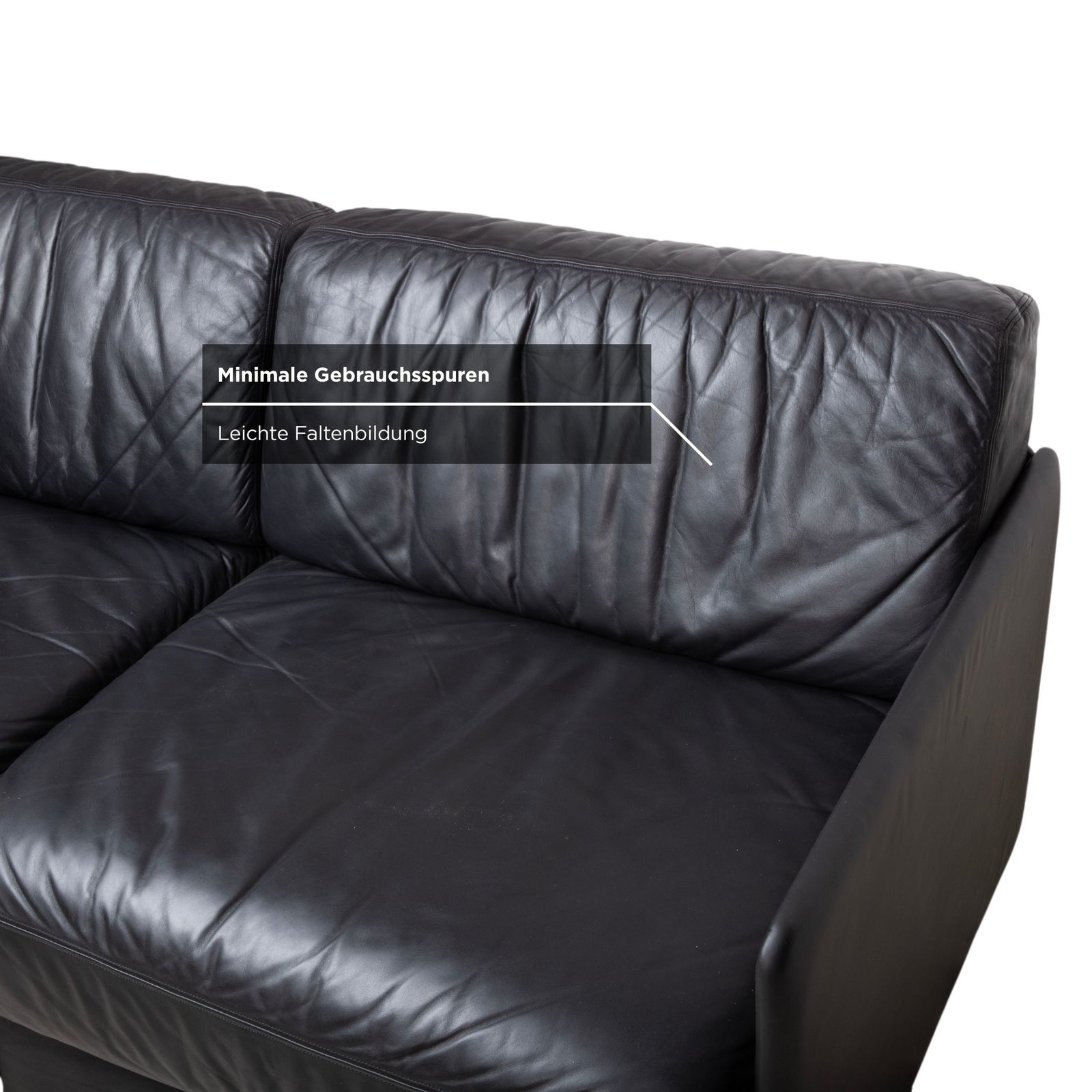 De Sede DS-78 Leather Two Seater Black Sofa Manual Function Sleeping Function photo buy
