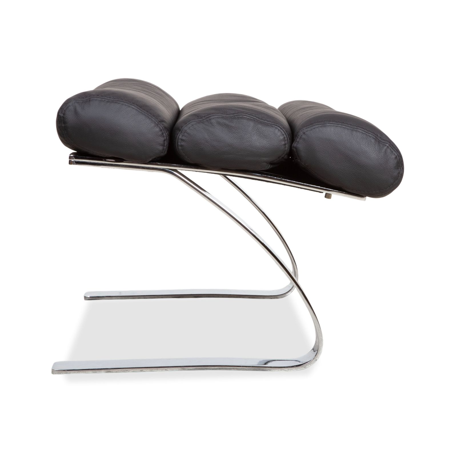 photo for sale Ensemble de fauteuils cantilever Cor Sinus en cuir chromé noir, retapissés