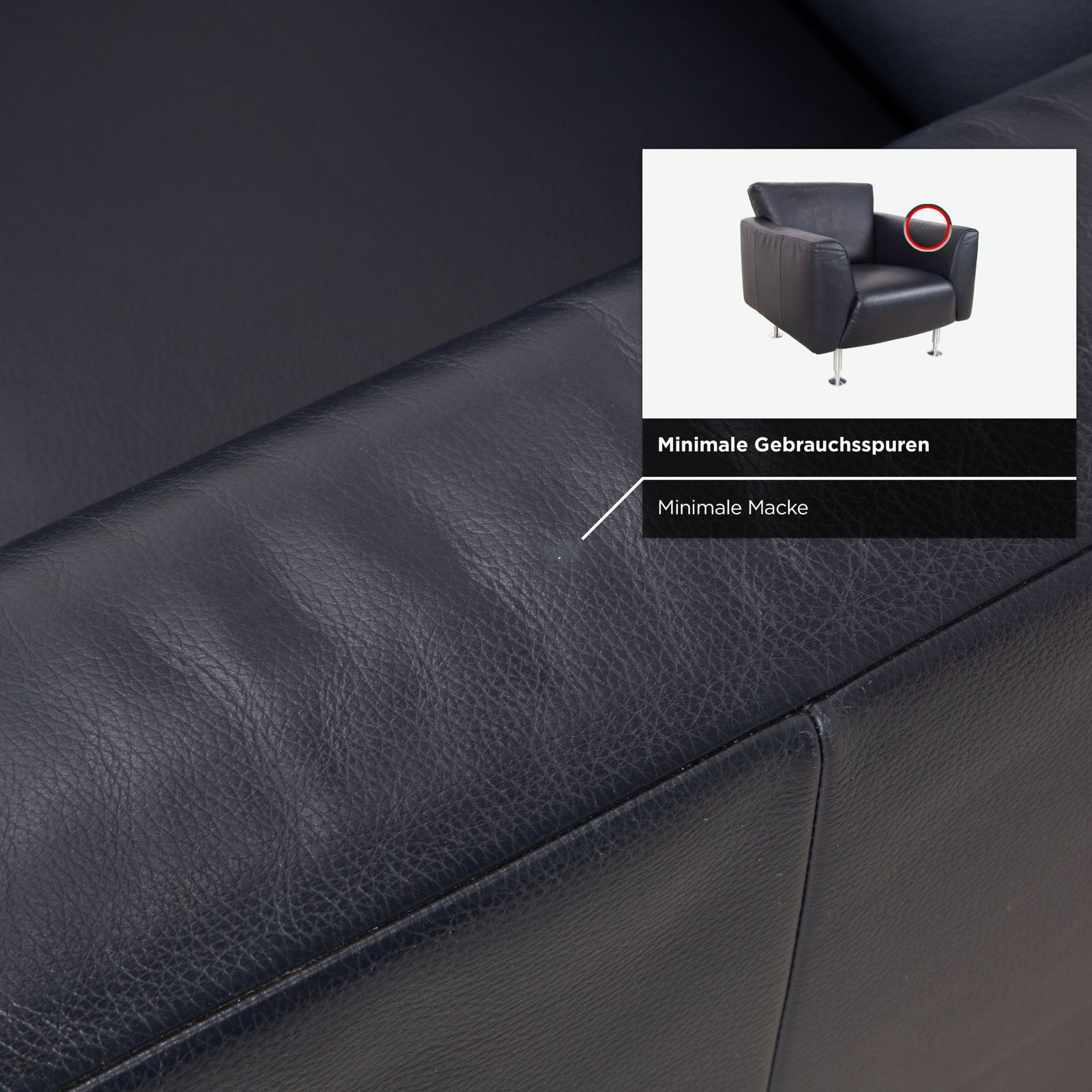 photo for sale Rolf Benz 250 Set Leather Armchair Set Blue Navy