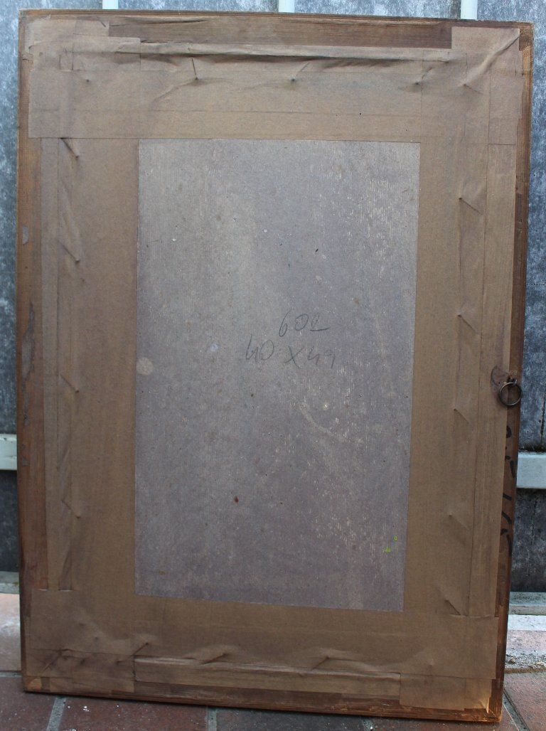 Naaktschilderij, olieverf op paneel, ca. jaren 1960 photo vintage