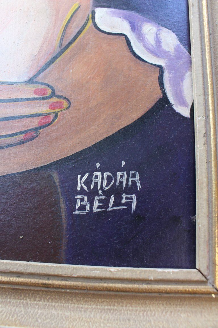 1960s Béla Kádár (Attr.) — Modernist Figural Composition Madonna With Child photo vinterior