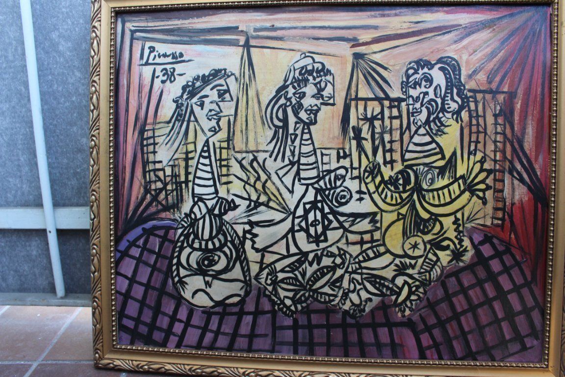 Naaktschilderij in olieverf, jaren 1960 photo furniture