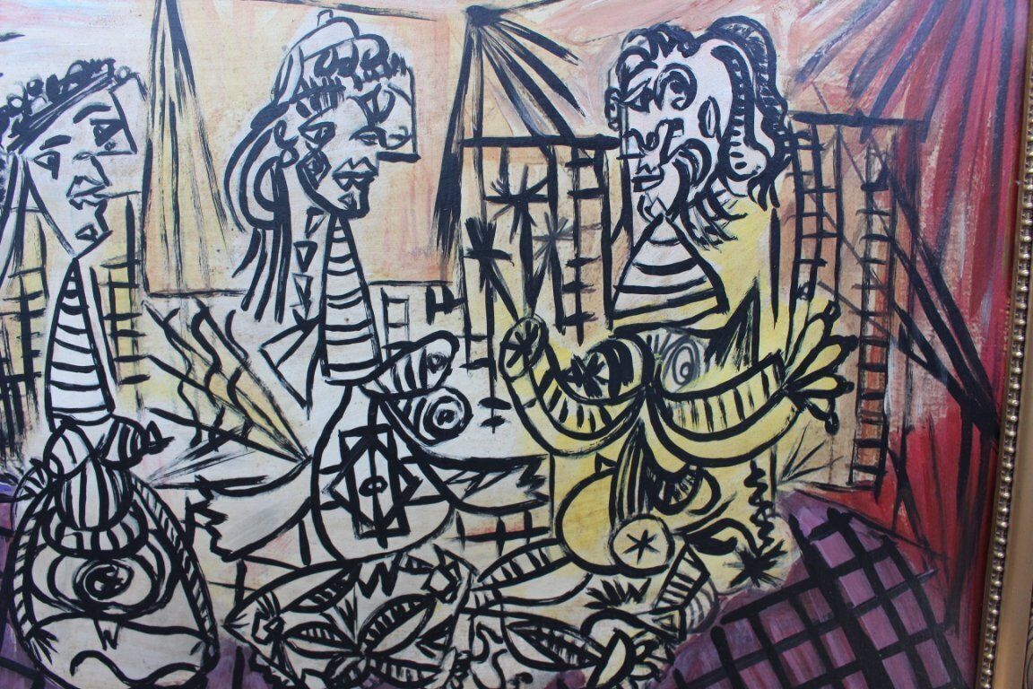 Naaktschilderij in olieverf, jaren 1960 photo Kunst