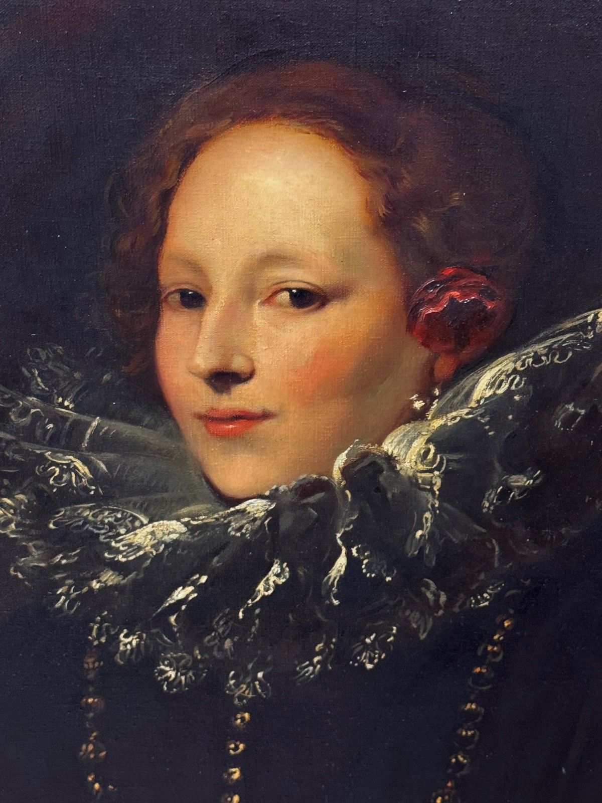 Antiek olieverf portret van Marchesa Elena Grimaldi Cattaneo naar Anthony Van Dyck photo Kunst