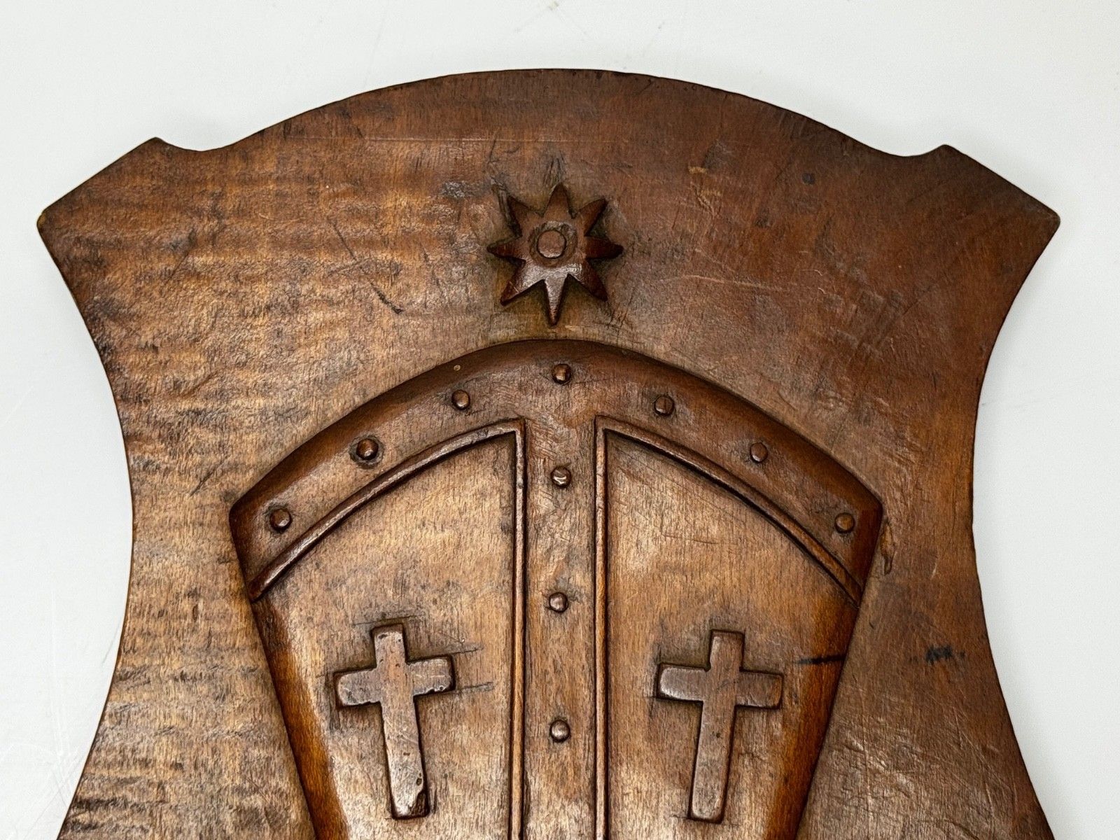 Arts & Crafts Revival Heraldisch Gesneden Wapenschild Rivington & Blackrod Grammar School photo buy