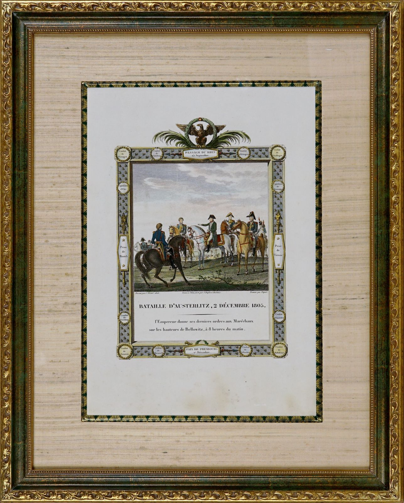 Bataille d'Austerlitz, 2 décembre 1805 - Gravure de l'empereur Napoléon Ier - Début du XIXe siècle