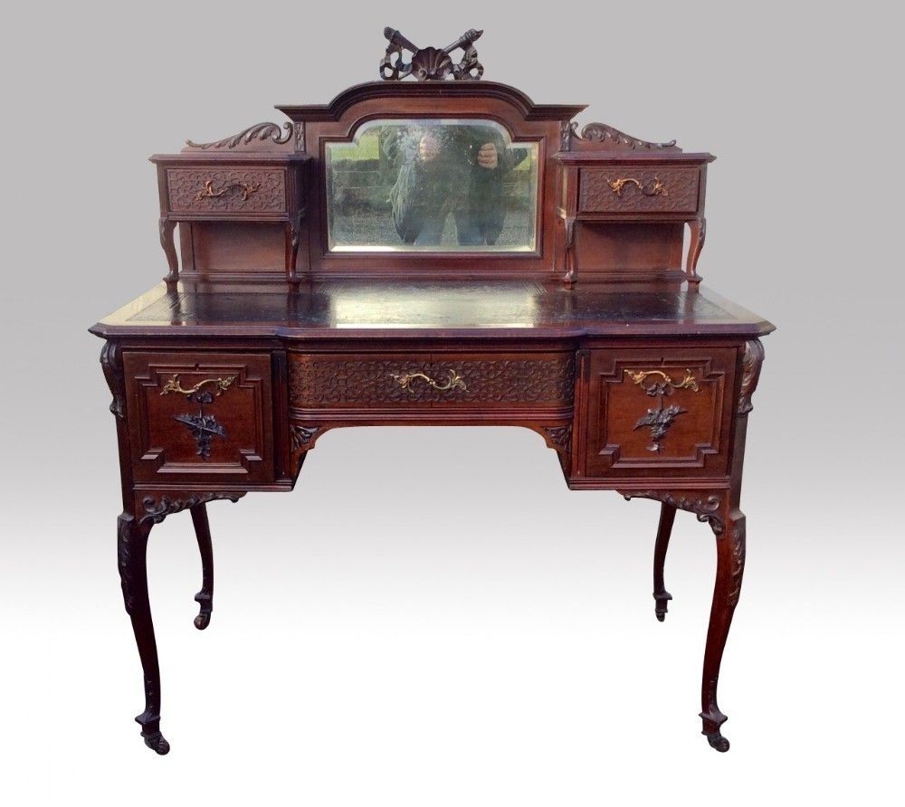 Superb Quality Antique Mahogany Bon Heur Du Jour Desk 42" X 25" X 48" High 107cms X 63cms X 122cms High