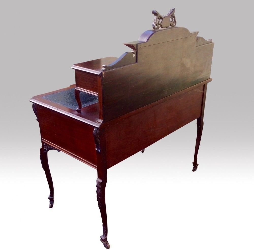 Superb Quality Antique Mahogany Bon Heur Du Jour Desk 42" X 25" X 48" High 107cms X 63cms X 122cms High photo Furniture