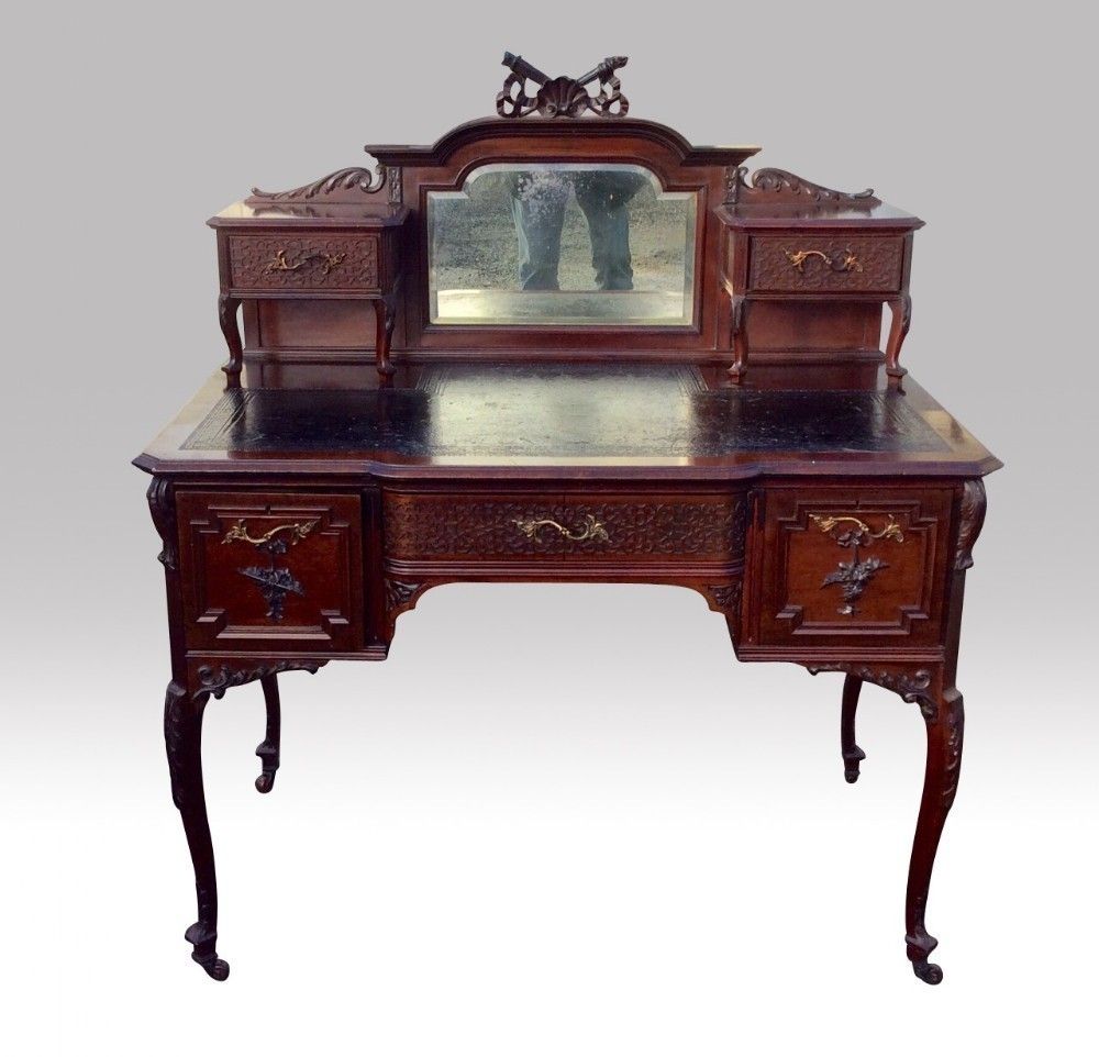 Superb Quality Antique Mahogany Bon Heur Du Jour Desk 42" X 25" X 48" High 107cms X 63cms X 122cms High photo vinterior