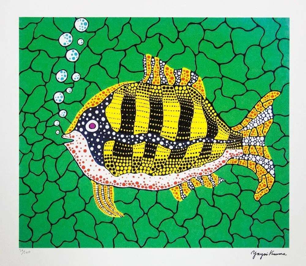 Naar Yayoi Kusama, Depths Of The Sea, lithografie, jaren 1990 photo furniture