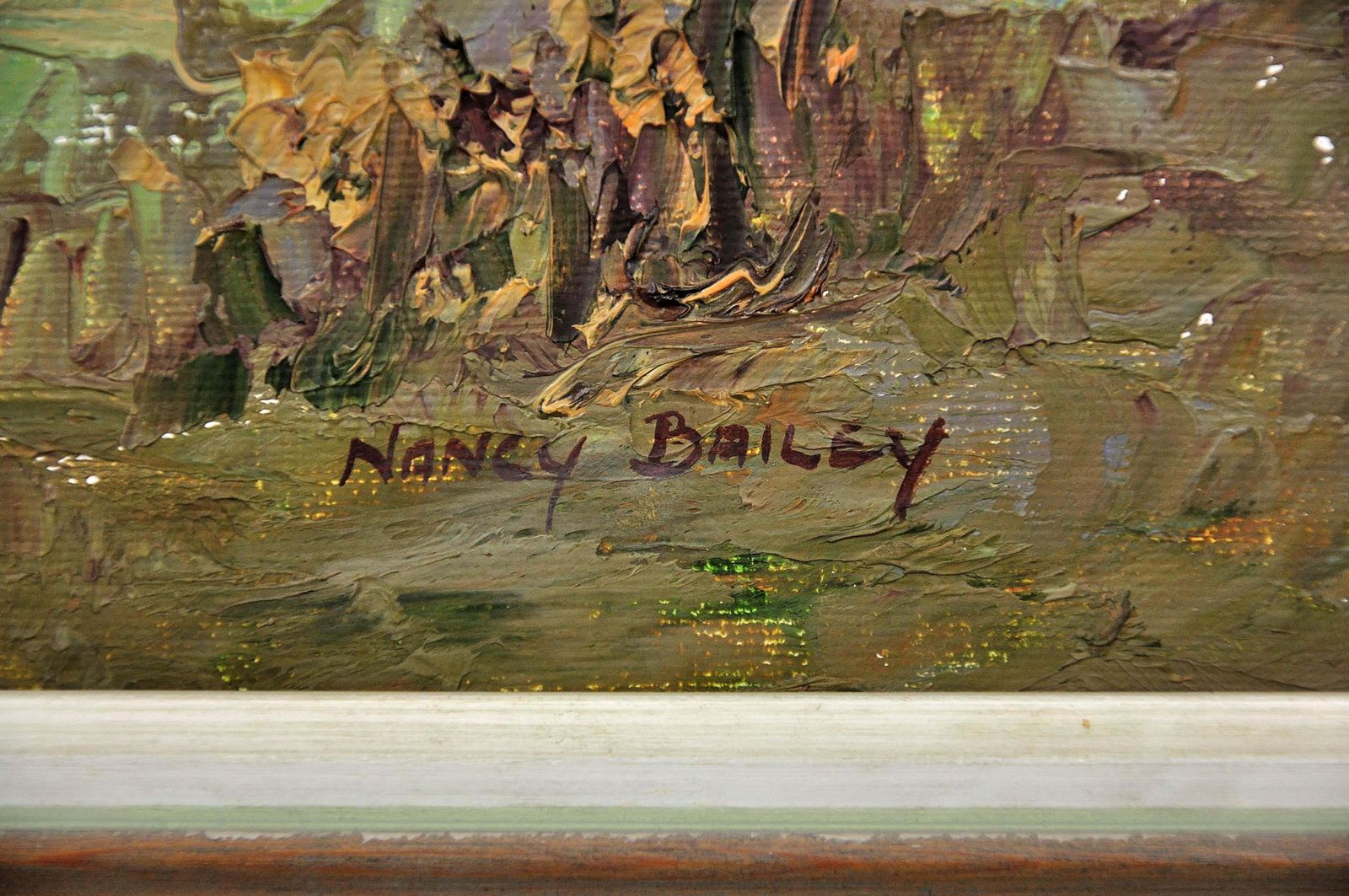 Nancy Bailey 1913 tot 2012. Cornish kunstenares. Ben Nevis From Loch Eil, 1978. Schotland. Vintage ingelijst impasto Schots landschap in olieverf, jaren 1970. photo for sale