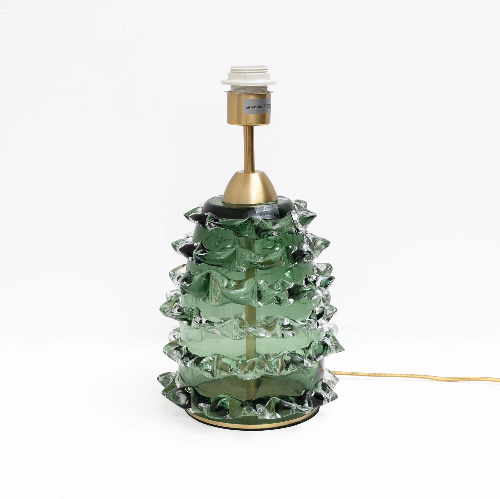 Paar Groene Rostrato Murano Glazen Tafellampen photo furniture