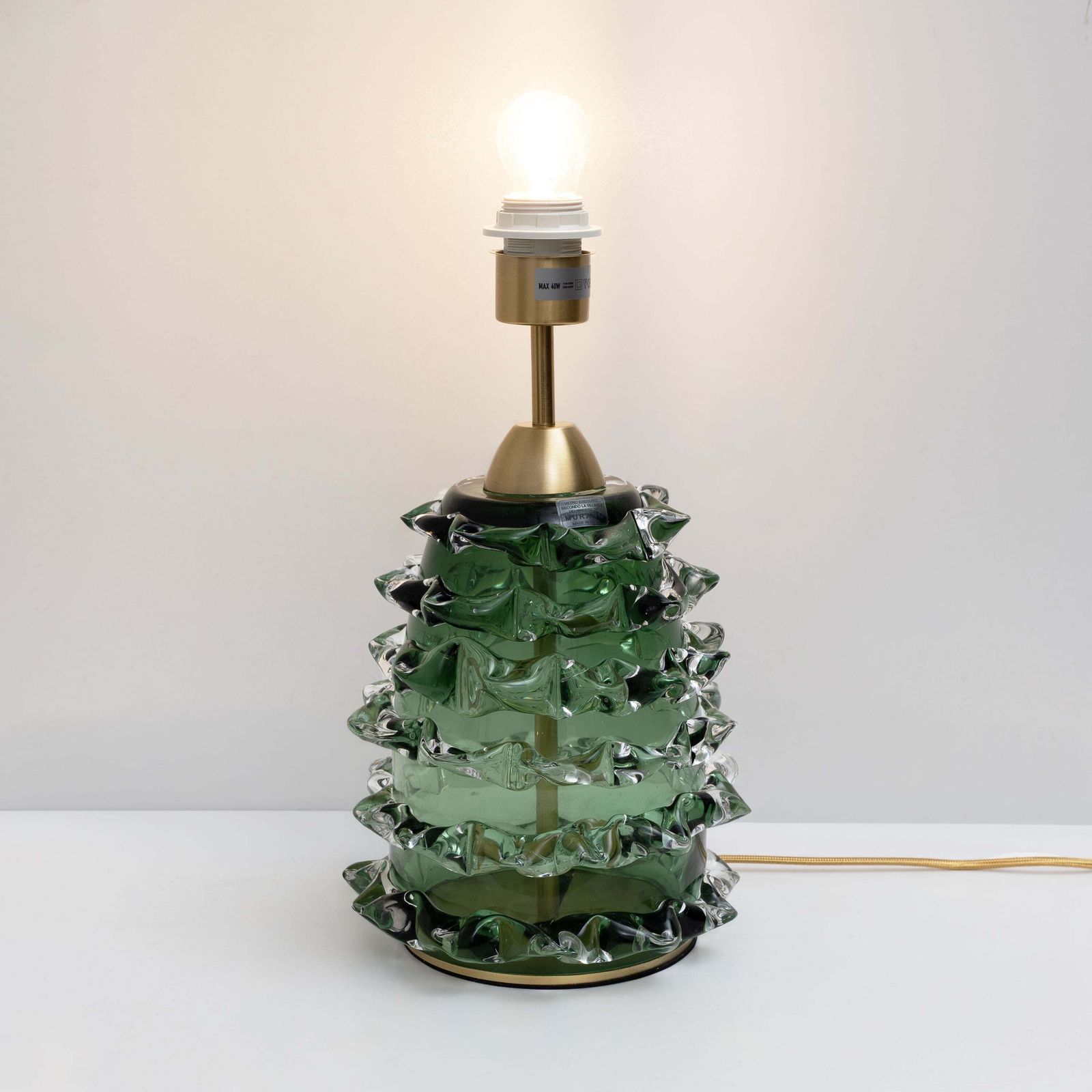 Paar Groene Rostrato Murano Glazen Tafellampen photo vinterior