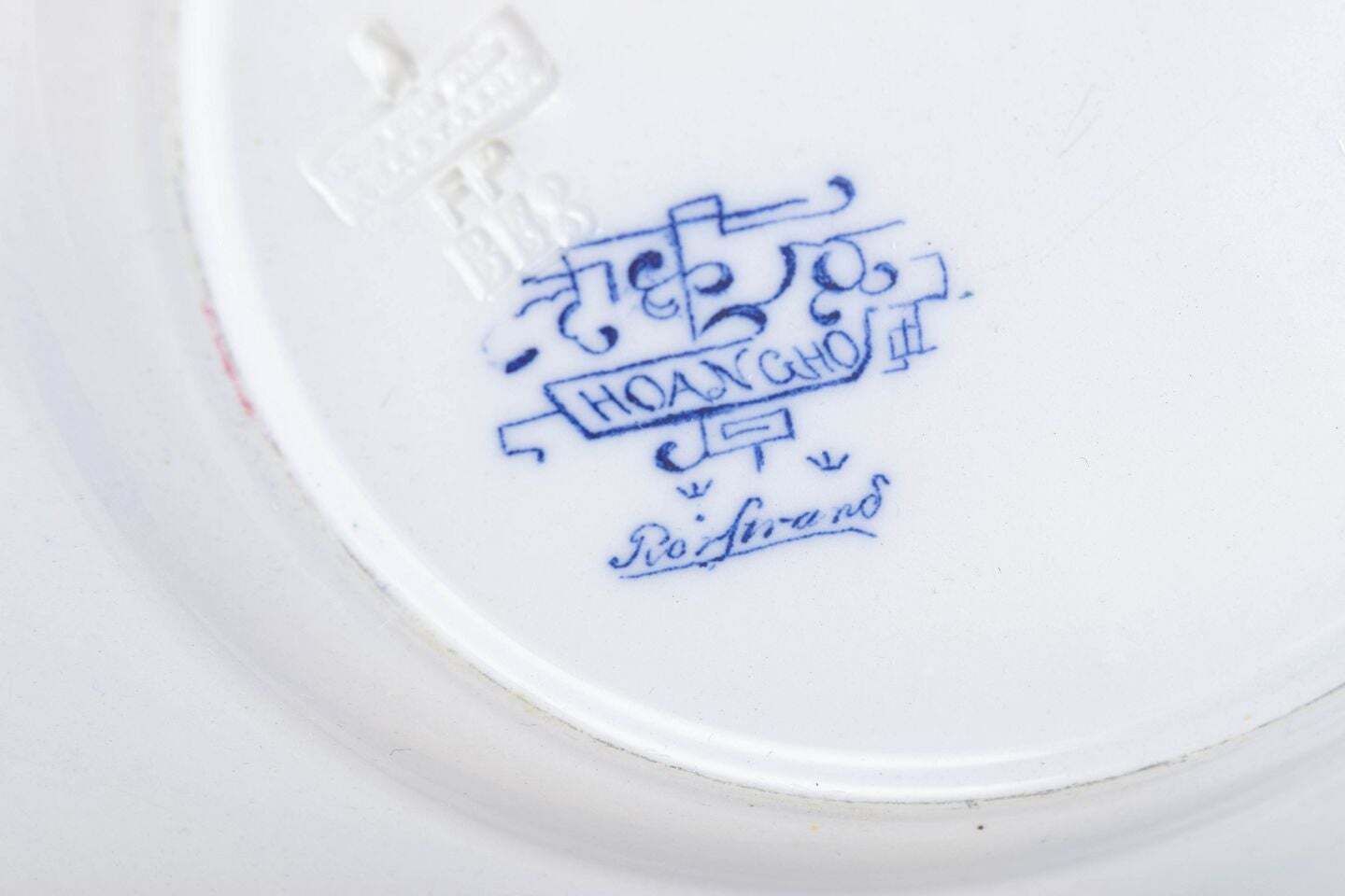 Rörstrand. Zes Octagonale Lunchborden in Faience. "Hoangho" Serie. Begin 20e Eeuw photo Woonaccessoires