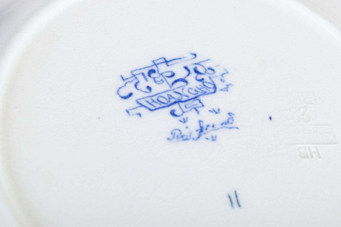 Rörstrand. Zeven Octagonale Lunchborden In Faience. "Hoangho" Serie. photo Woonaccessoires