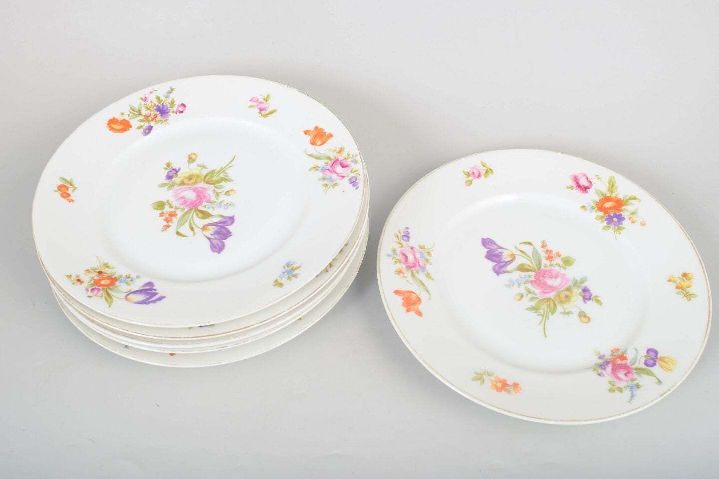 Rosenthal. Service de six assiettes plates en porcelaine, motif Else. Années 1930 photo furniture