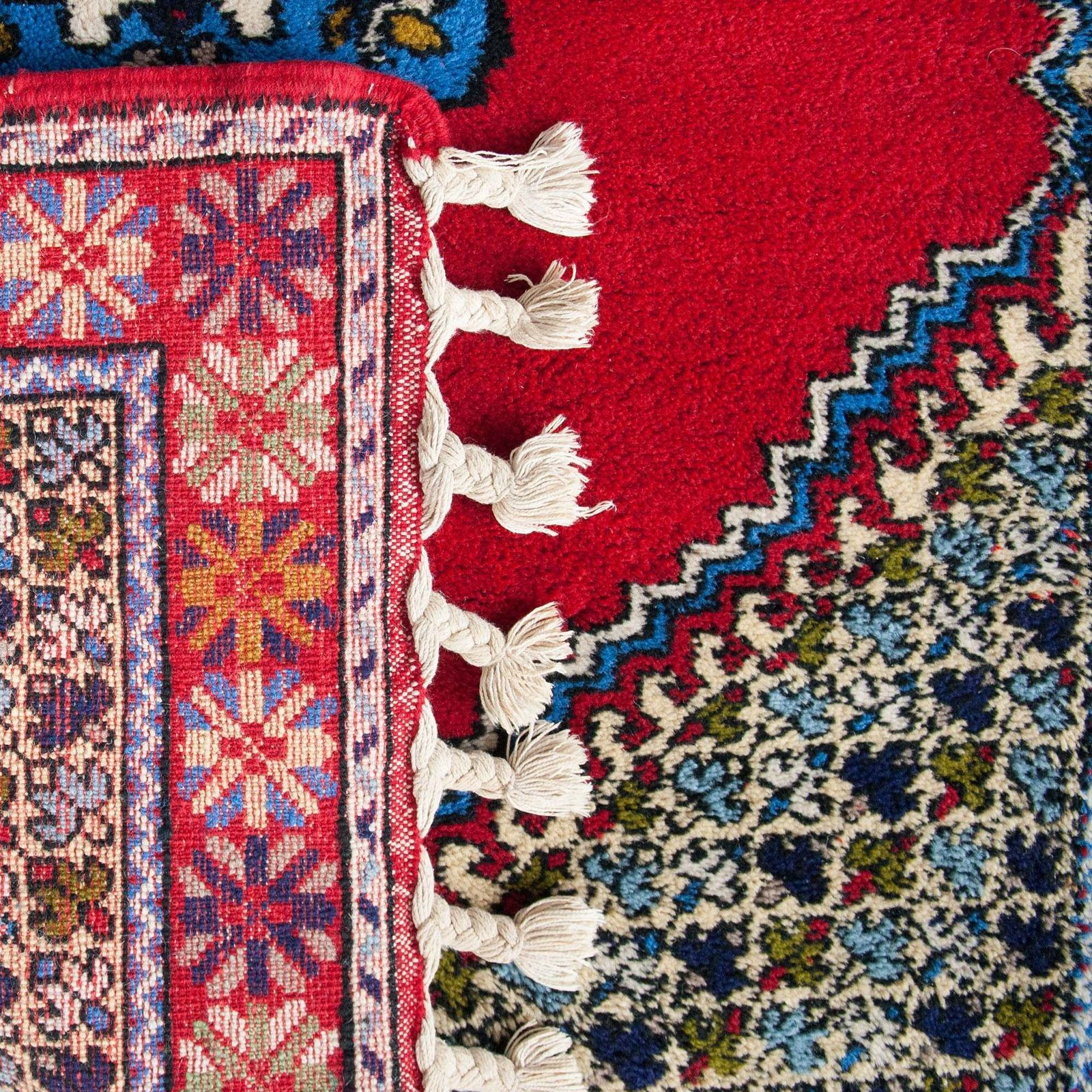 Vintage handgeknoopt Marokkaans Berbers wollen vloerkleed 180 × 123 cm photo vinterior
