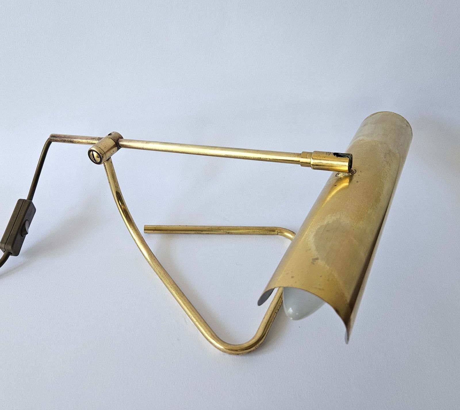 Lampe de table ou de bureau Omi en laiton mid-century, bureau ou banque, Allemagne, années 1970 photo Luminaires