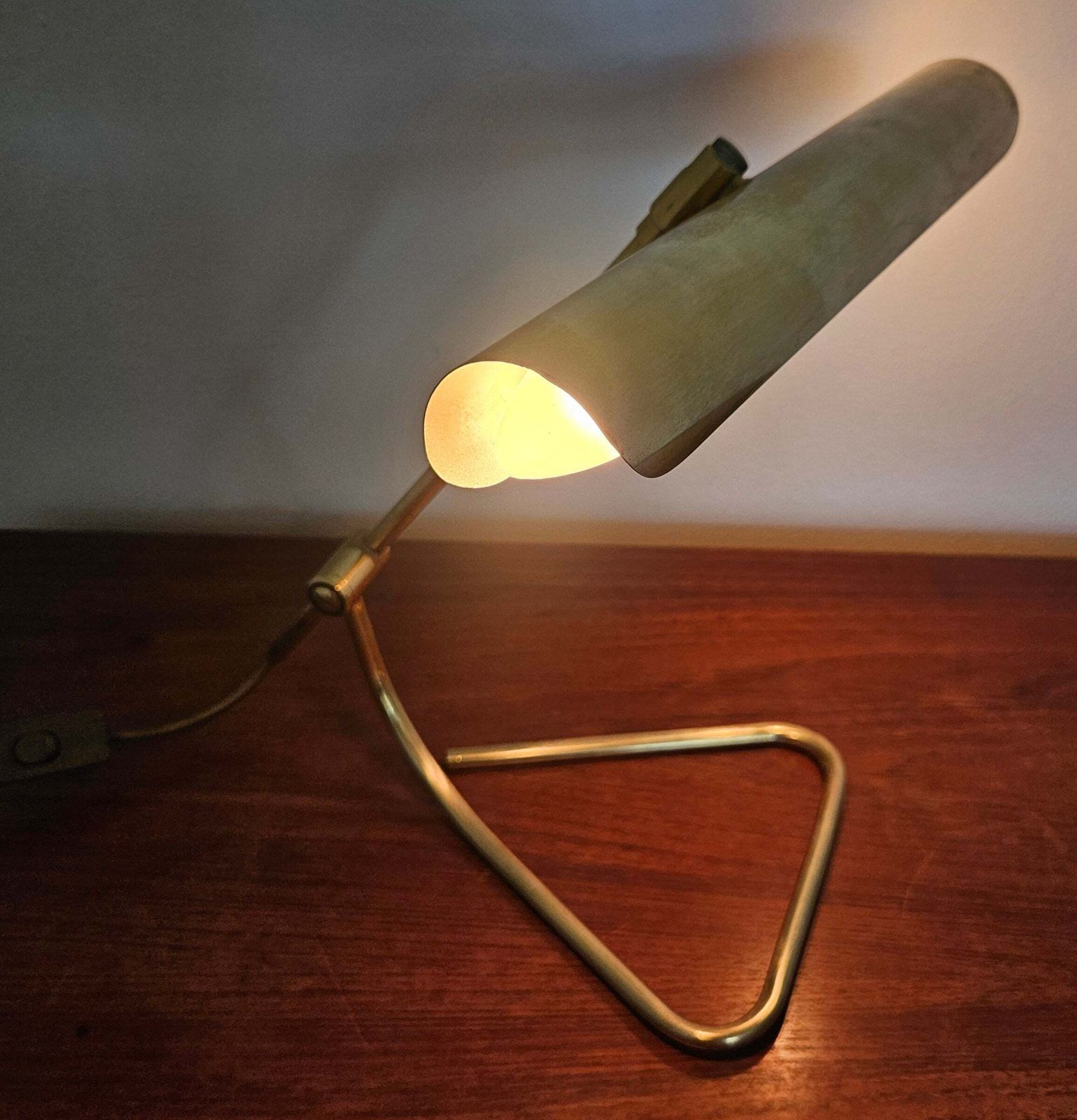 Zeldzame Mid-Century Messing Tafel- of Bureaulamp Omi, Kantoor of Bank, Duitsland, jaren 1970 photo vinterior