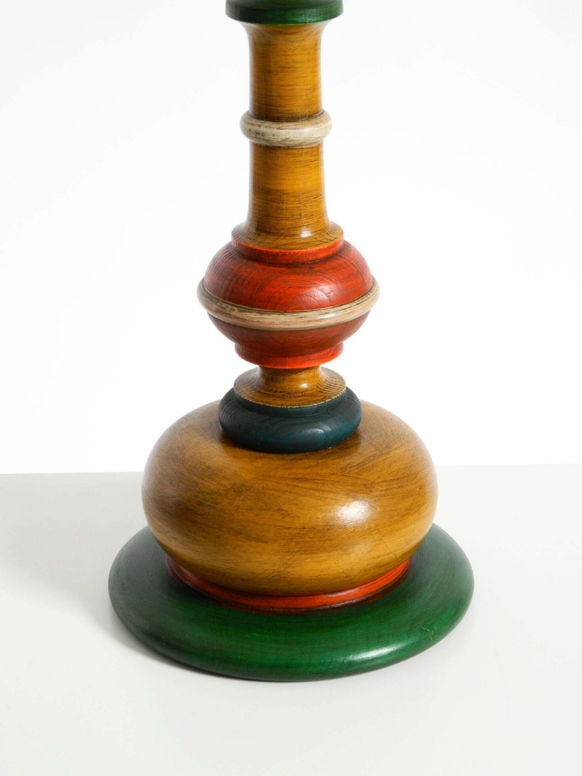 Beautiful, Large 1980s Table Lamp Made Of Color Stained Pine Wood photo 778.0