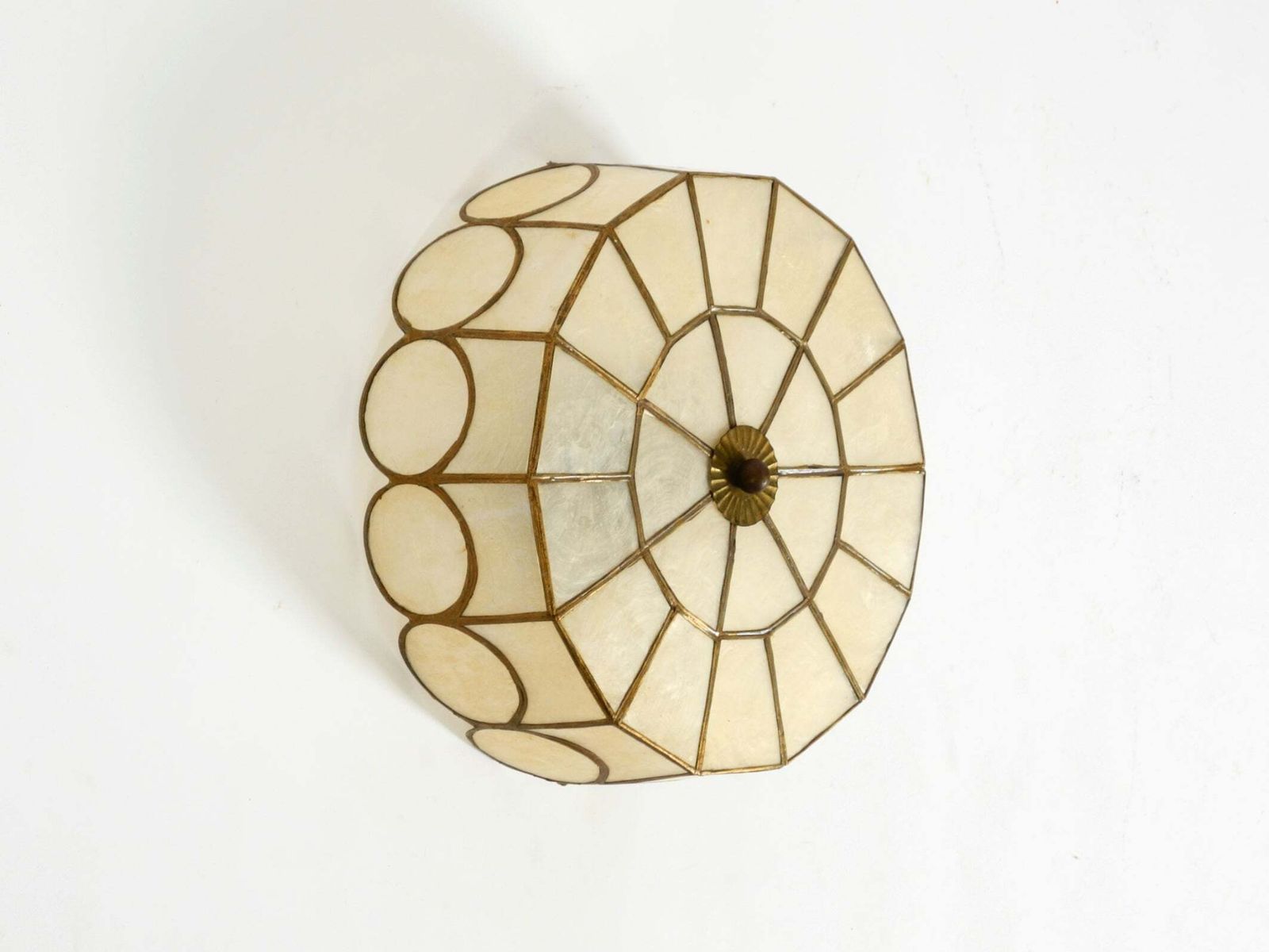 511.0 Elegant, Stunningly Beautiful Round Mid Century Modern Ceiling Or Wall Lamp Made photo