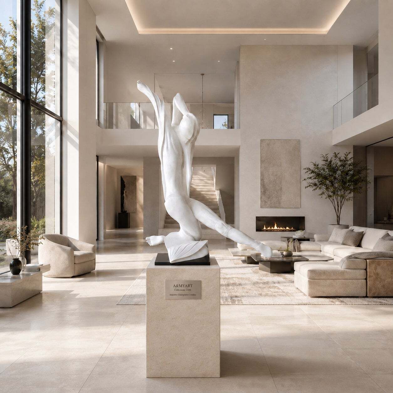 Pietro Ceoldo "Politicante," Italiaans hedendaags sculptuur in wit gelakt hout photo Kunst