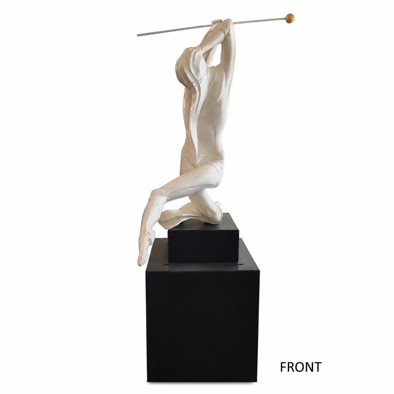 photo vinterior Pietro Ceoldo "Politicante," Italiaans hedendaags sculptuur in wit gelakt hout