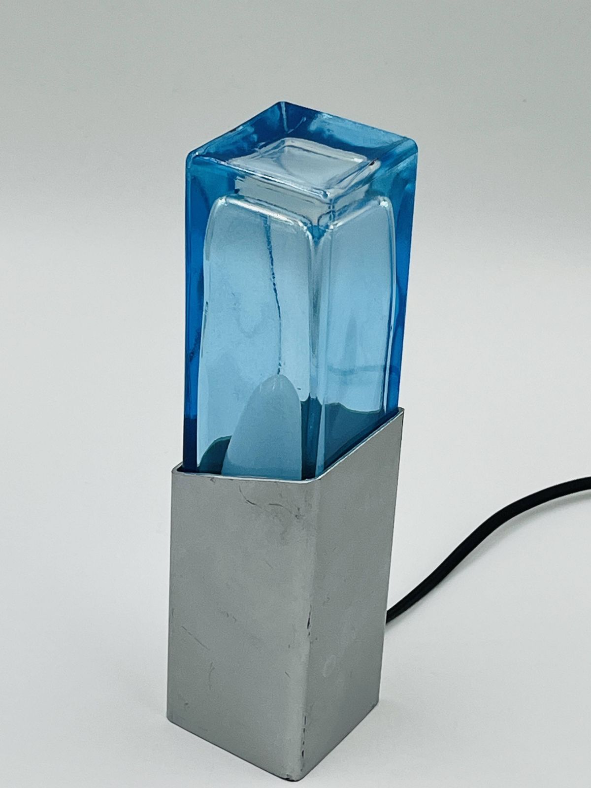 Space Age Glass Block Lamp Murano 1970 photo furniture