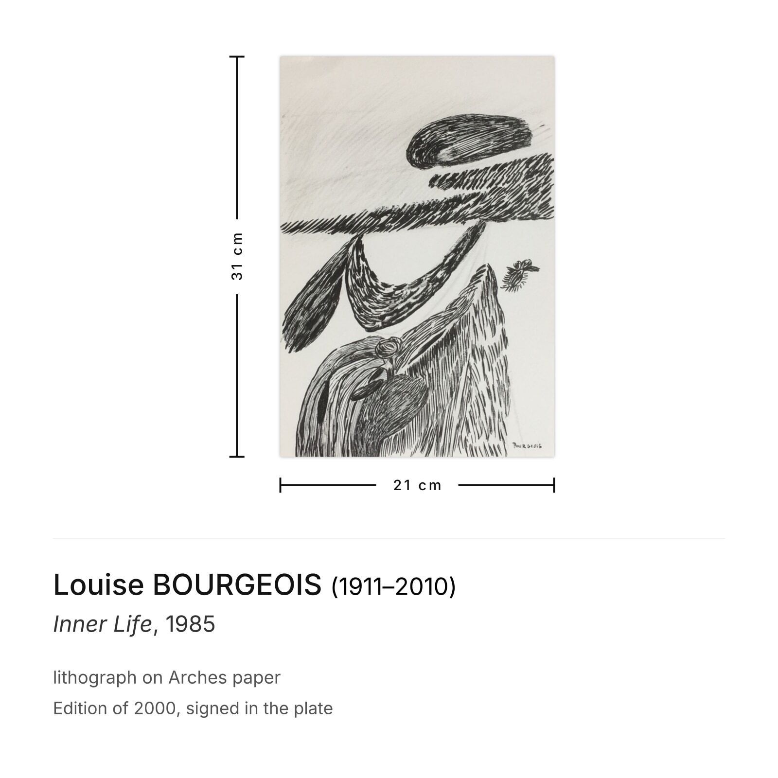 Louise Bourgeois Lithograph Inner Life 1985 photo furniture