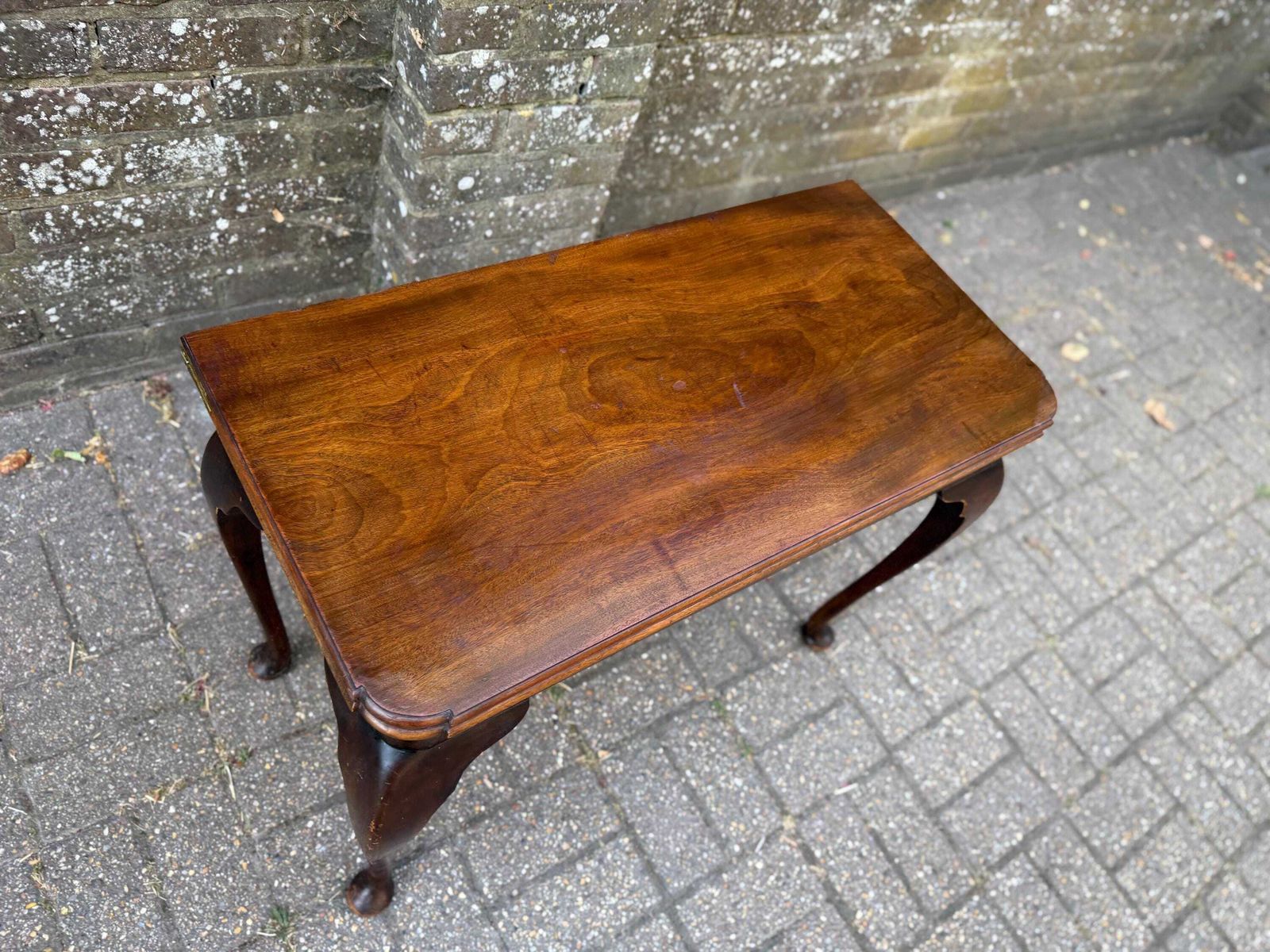 Settee Height Vintage Mahogany Games Table Card Table Low Occasional Table Side Table Folding Top Storage Compartment photo 495.0