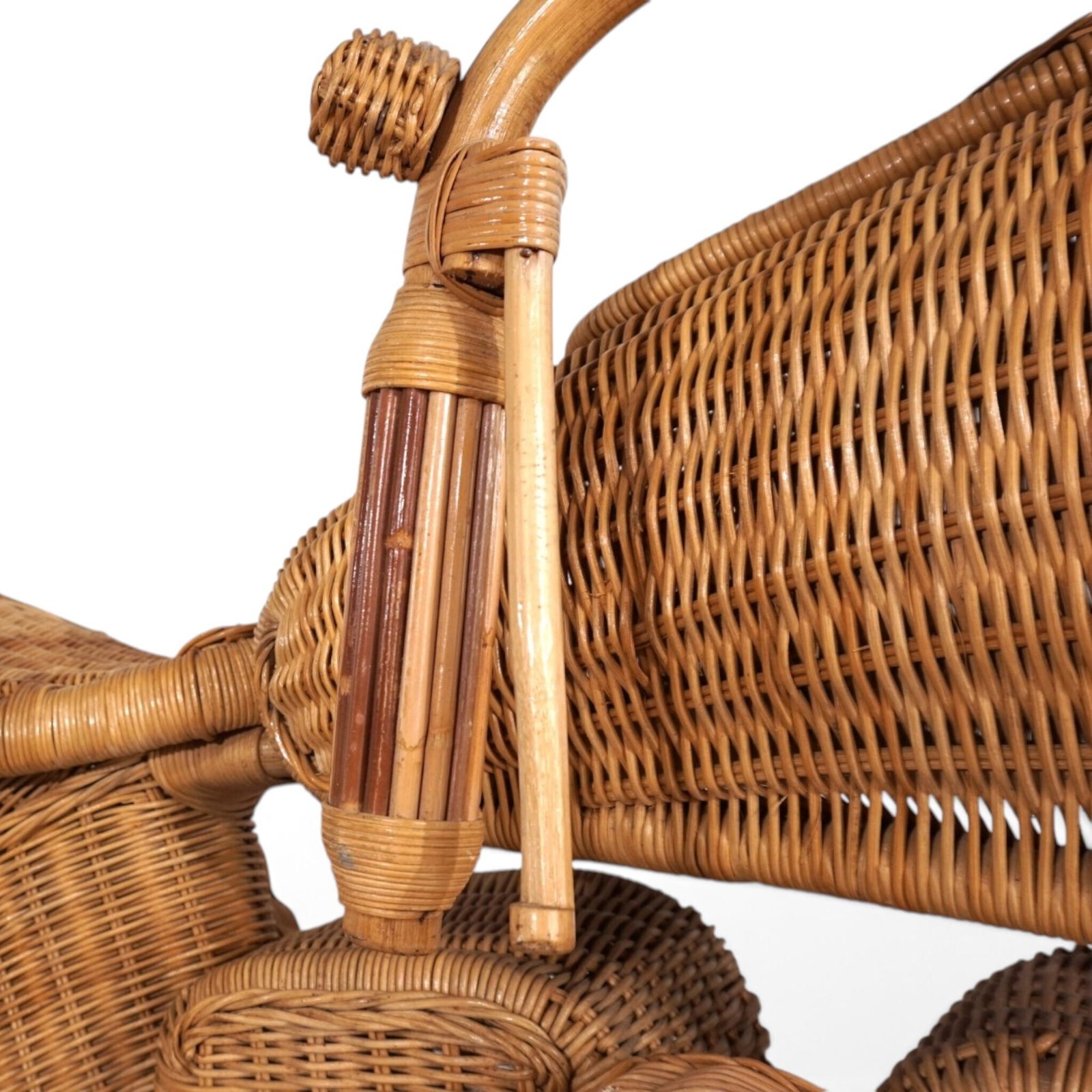 photo vinterior Tom Dixon Attributed Harley Davidson Motorcycle Sculpture For Habitat In Rattan, 1990