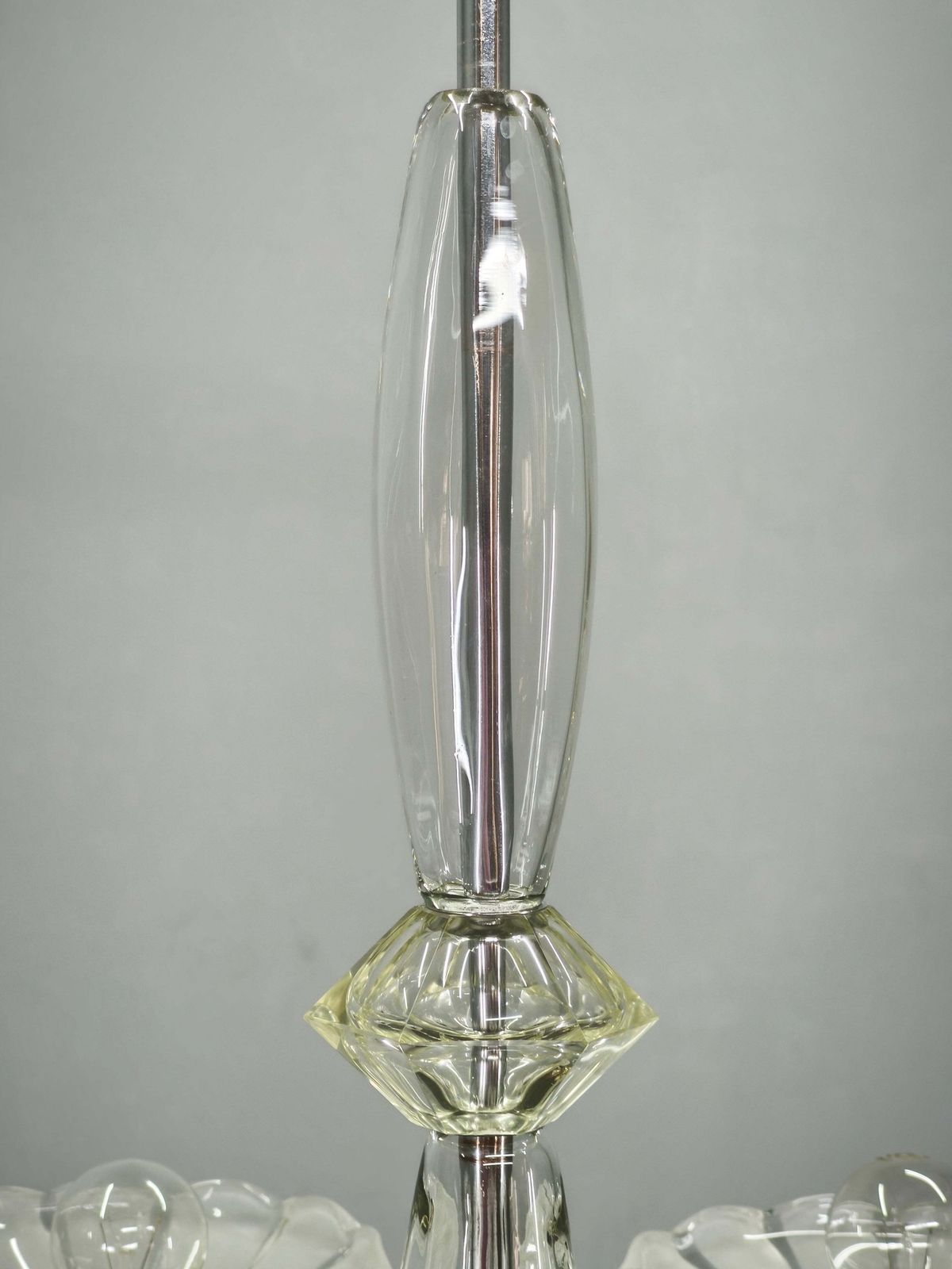 Lustre Art Déco à six bras en verre, Tchécoslovaquie, années 1930 photo 2207.0