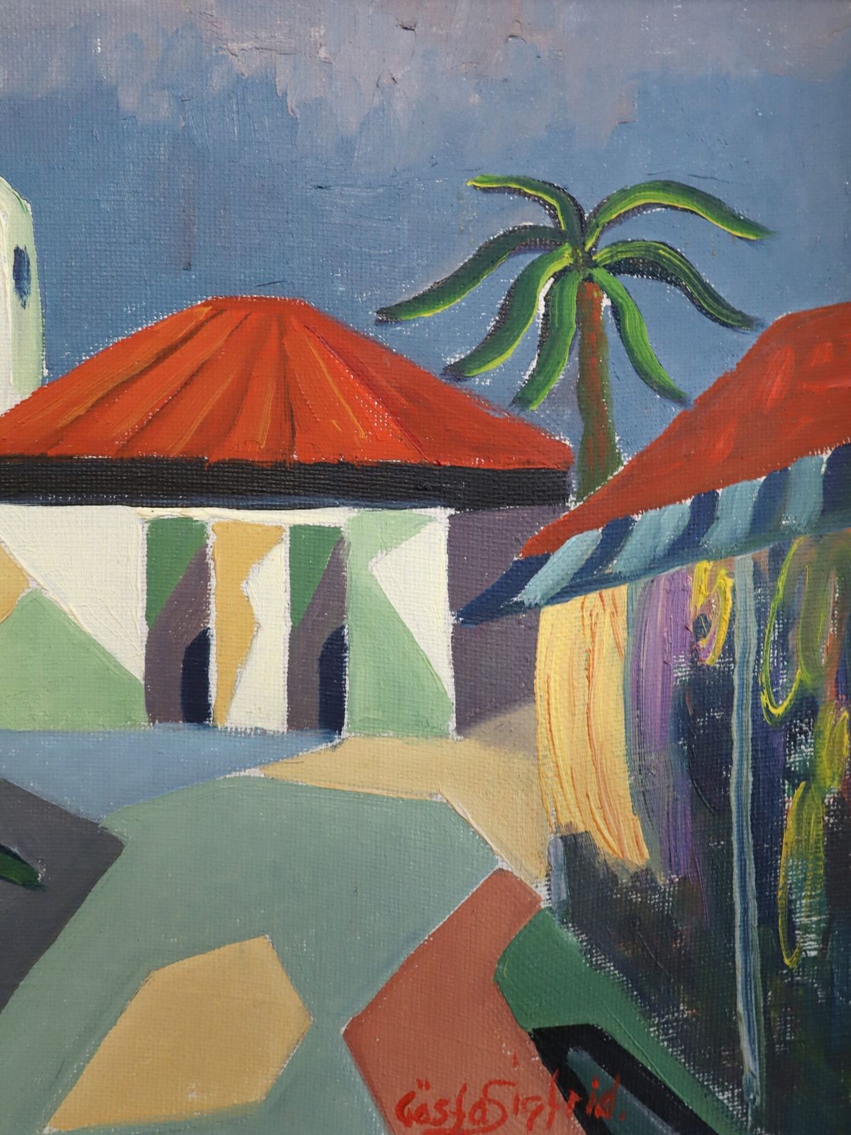 Where The Palms Sway In Oil Onto Canvas photo vinterior