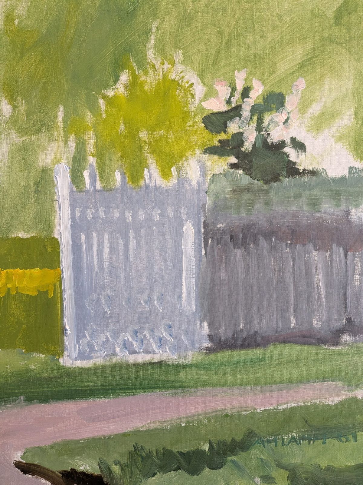 Tuinpoort in de lente, olieverf op doek photo vinterior