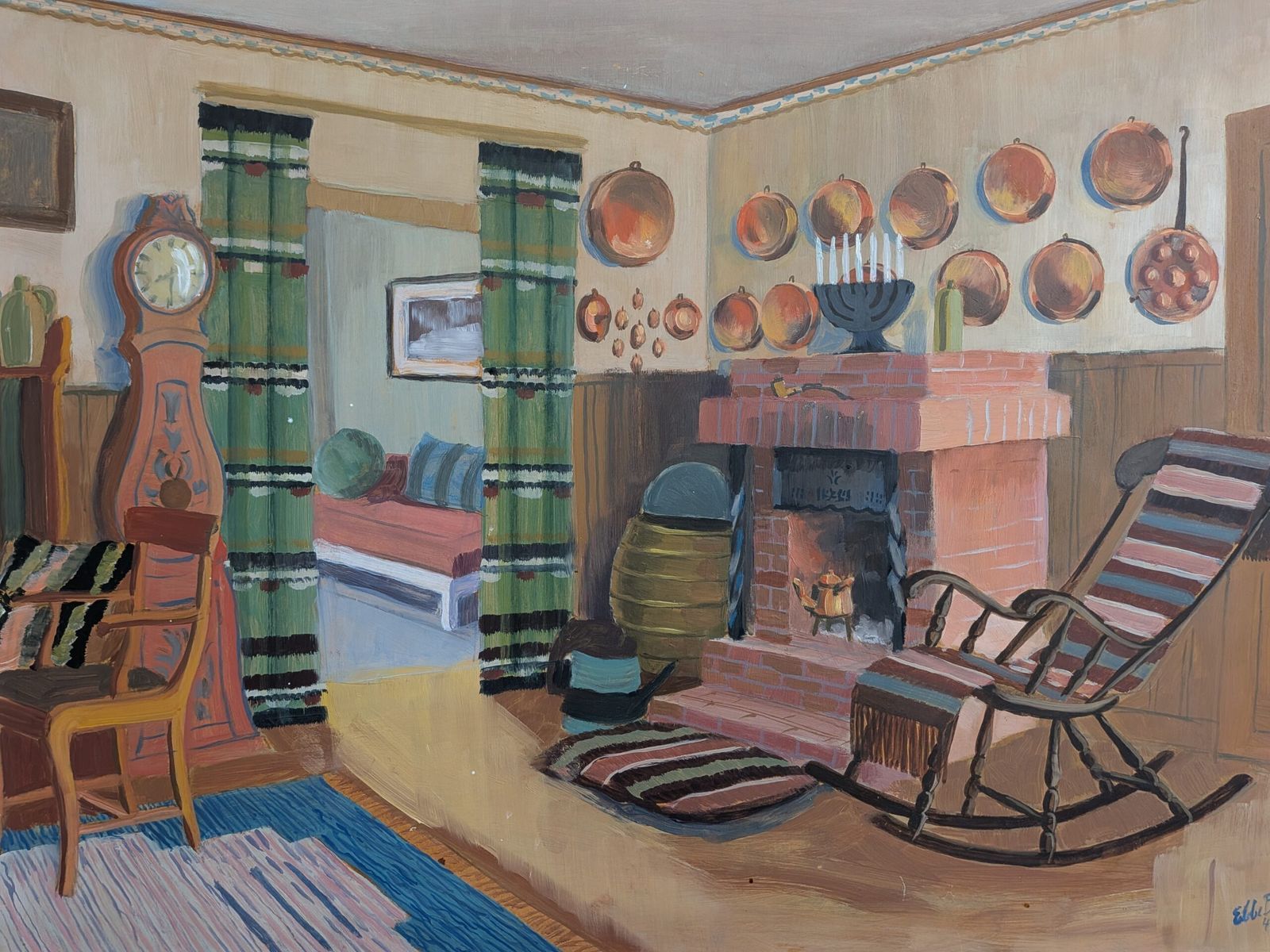 photo for sale The Family Sitting Room In Oil Onto Board