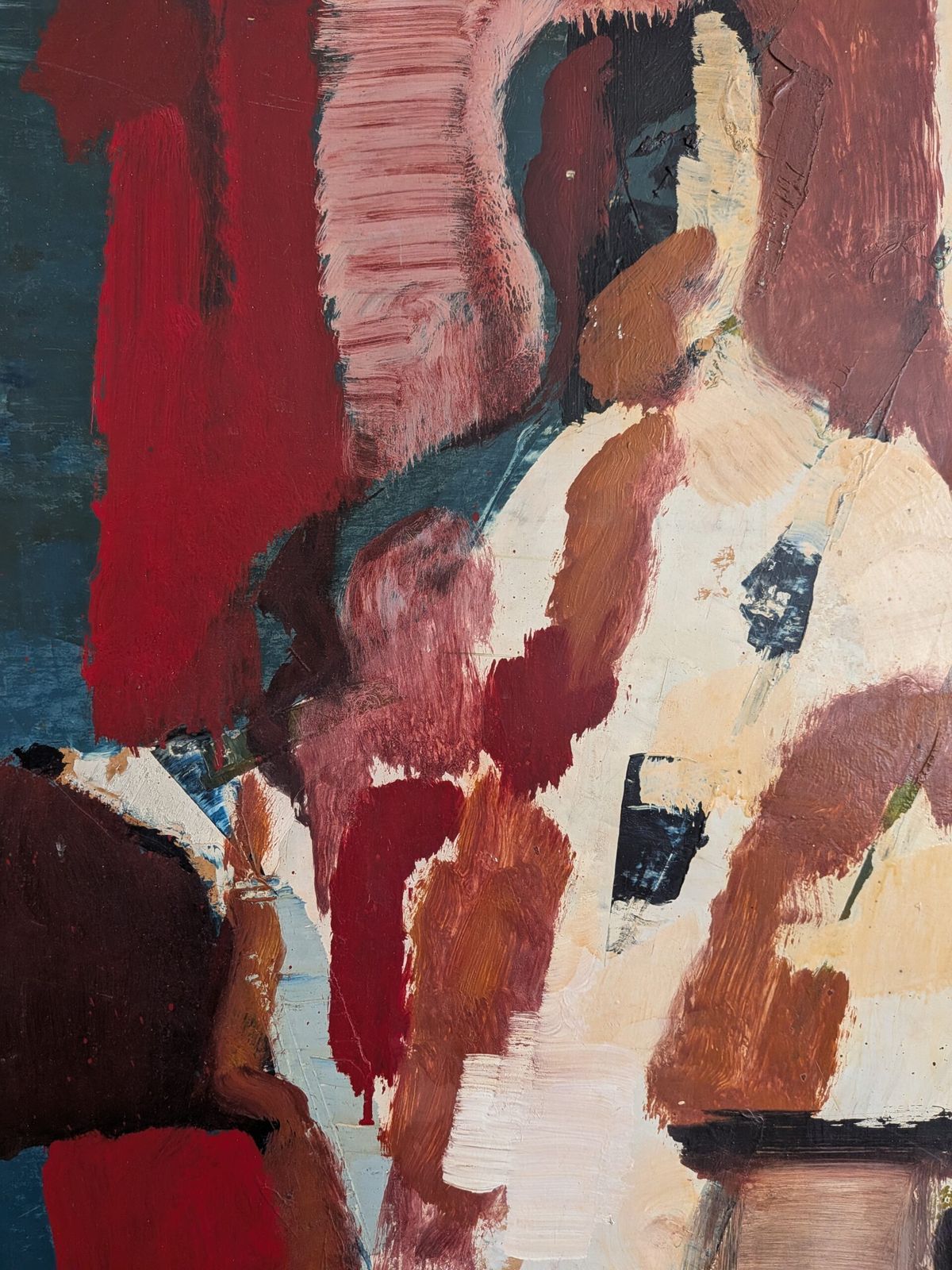 Threshold Of Presence, midden 20e eeuw olieverfschilderij photo vintage