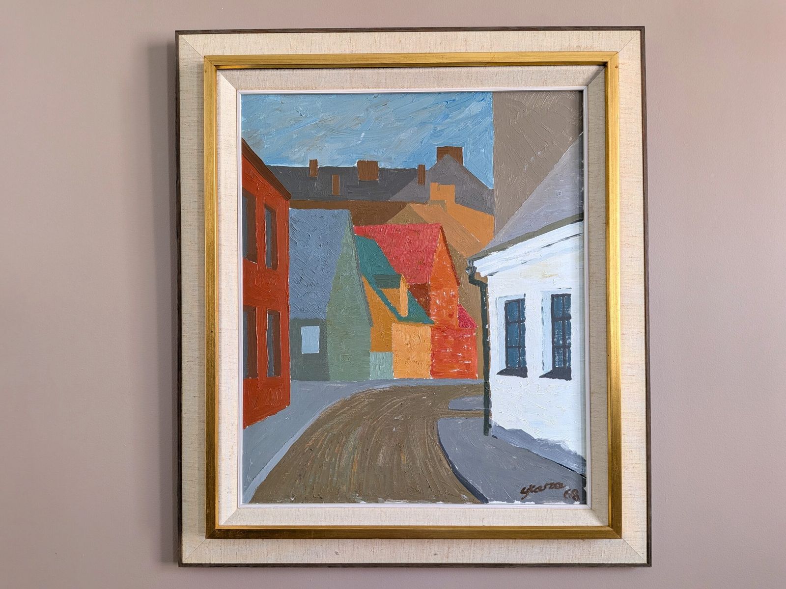 Where The Street Bends, olieverfschilderij jaren 1960