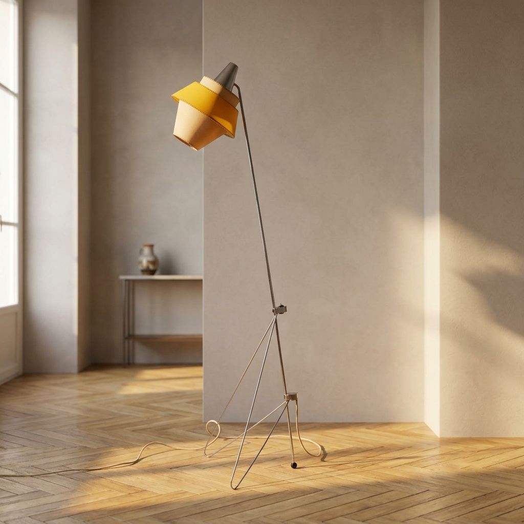 Vintage vloerlamp van Josef Hůrka voor Napako, ca. jaren 1950, Tsjecho-Slowakije, 160 × 32 × 32 cm photo vintage
