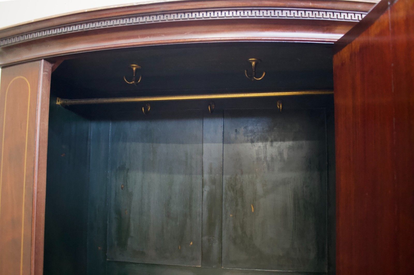 Antique 19th Century Bow Fronted Mahogany Wardrobe, 1890s #1859 photo vintage