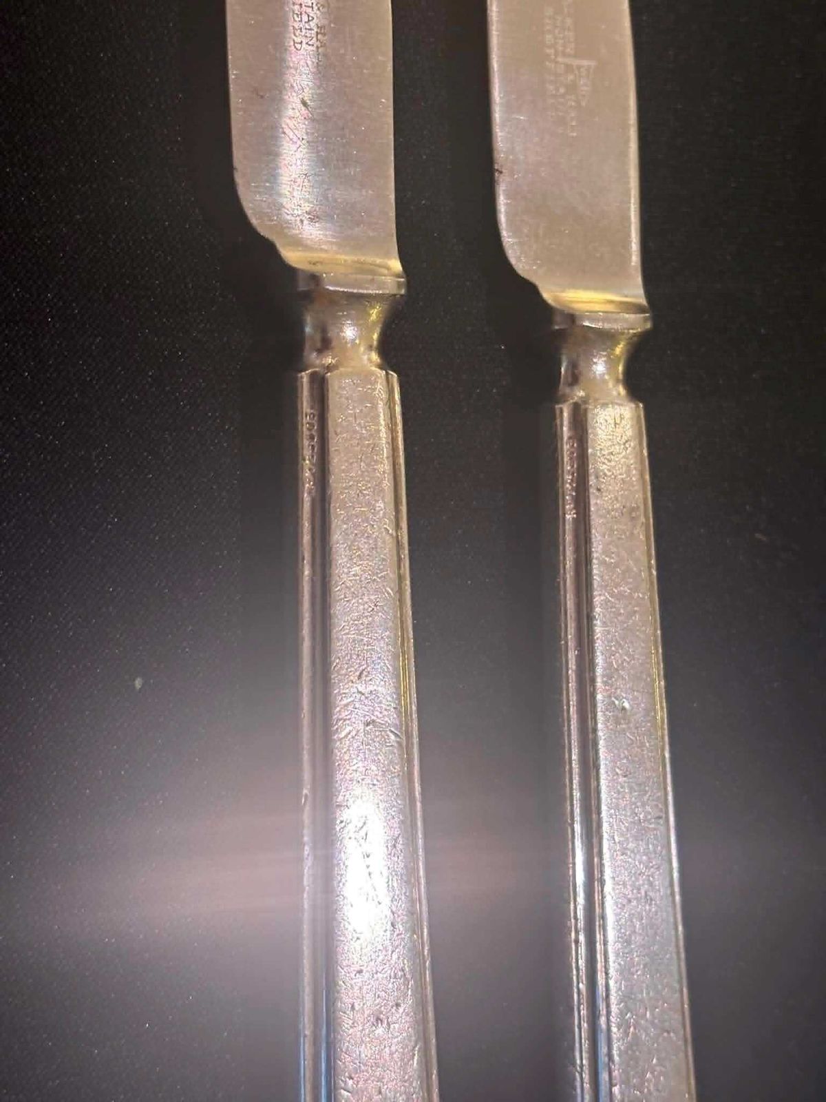 Zeldzame BDS Bergen Line dinerbestek messen - Walker & Hall Sheffield, maritiem bestek, museaal gedocumenteerd - paar, jaren 1920-30 photo Woonaccessoires